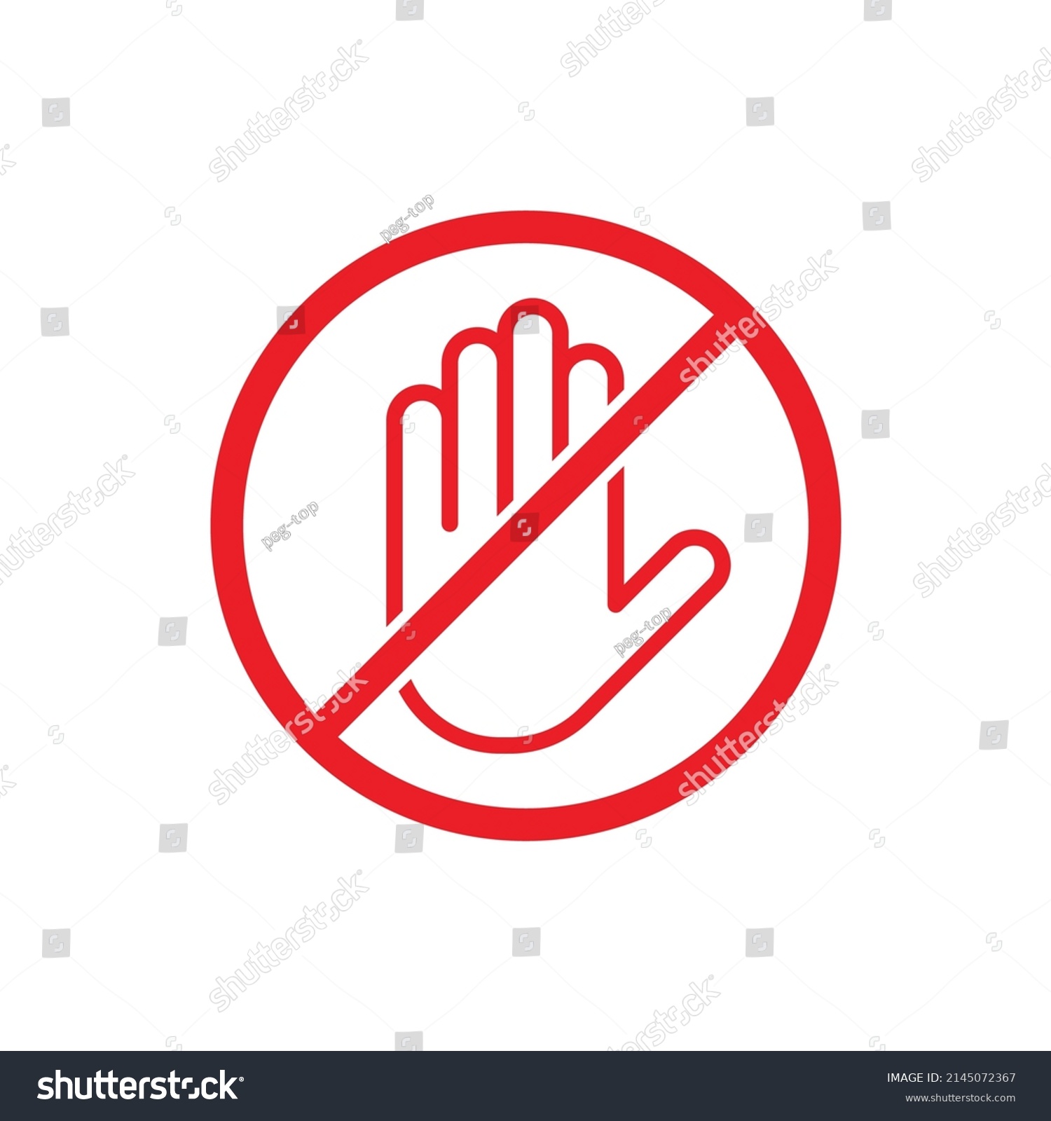 Do Not Touch Hand Icons Linear Stock Vector (Royalty Free) 2145072367 ...