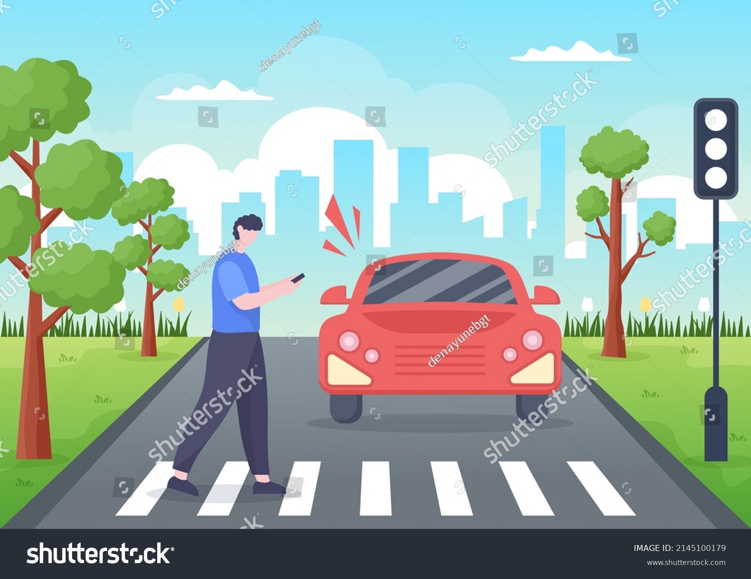 Car Accident Background Illustration Two Cars Stock Vector (Royalty ...