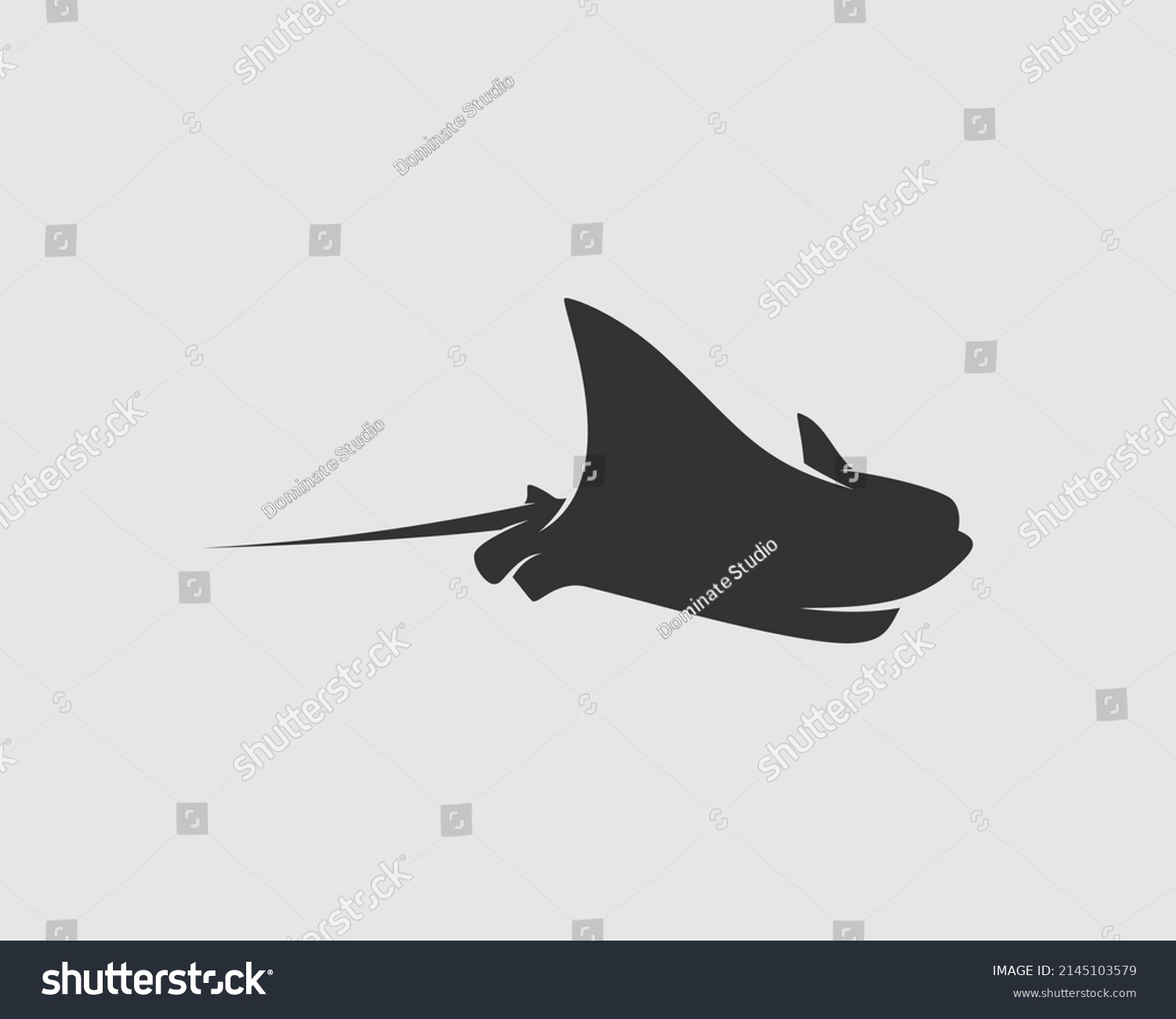 Stingray Silhouette On White Background Isolated Stock Vector (royalty 