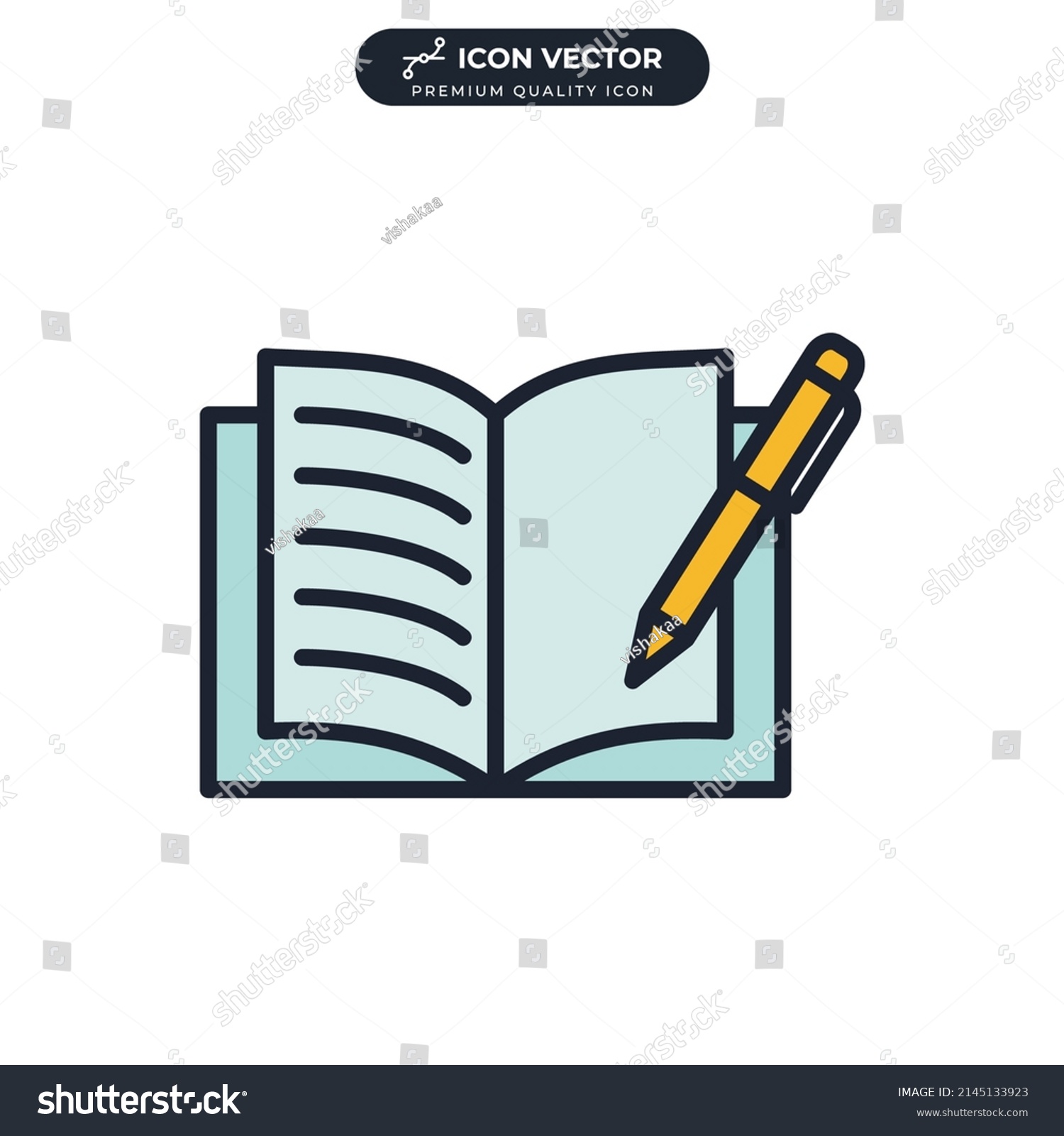 Story Telling Writing Icon Symbol Template Stock Vector (Royalty Free ...