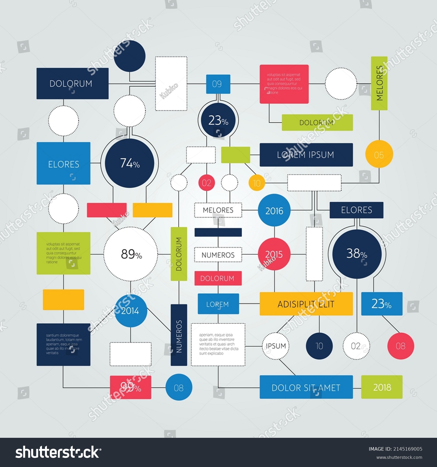 Flowchart Work Diagram Scheme Vector Stock Vector (Royalty Free ...