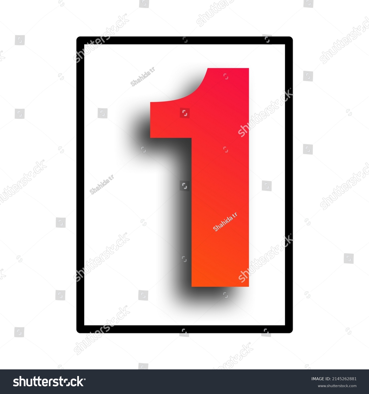 Orange Colour Number Simple Clip Art Stock Illustration 2145262881