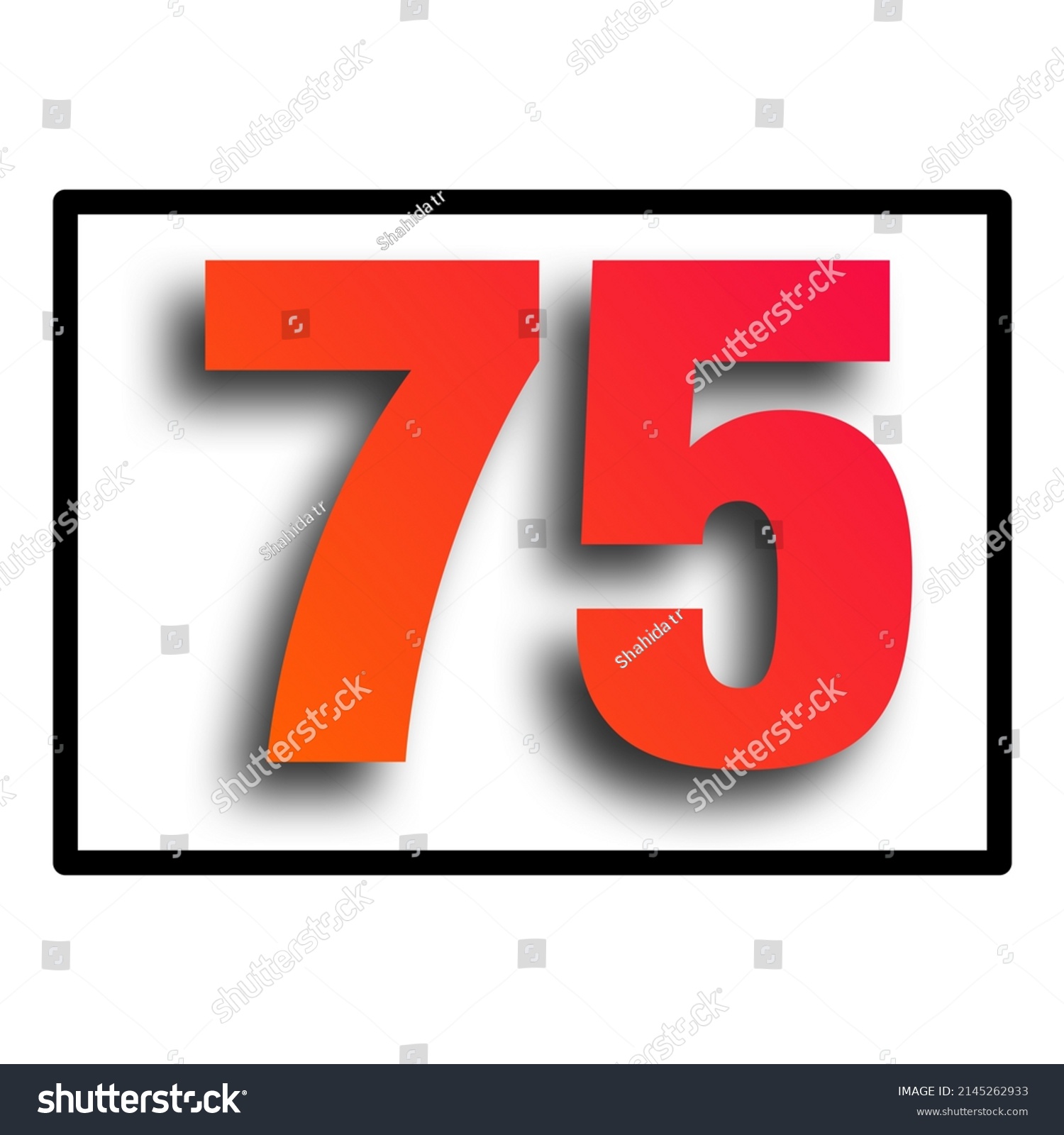 Orange Colour Number Simple Clip Art Stock Illustration 2145262933