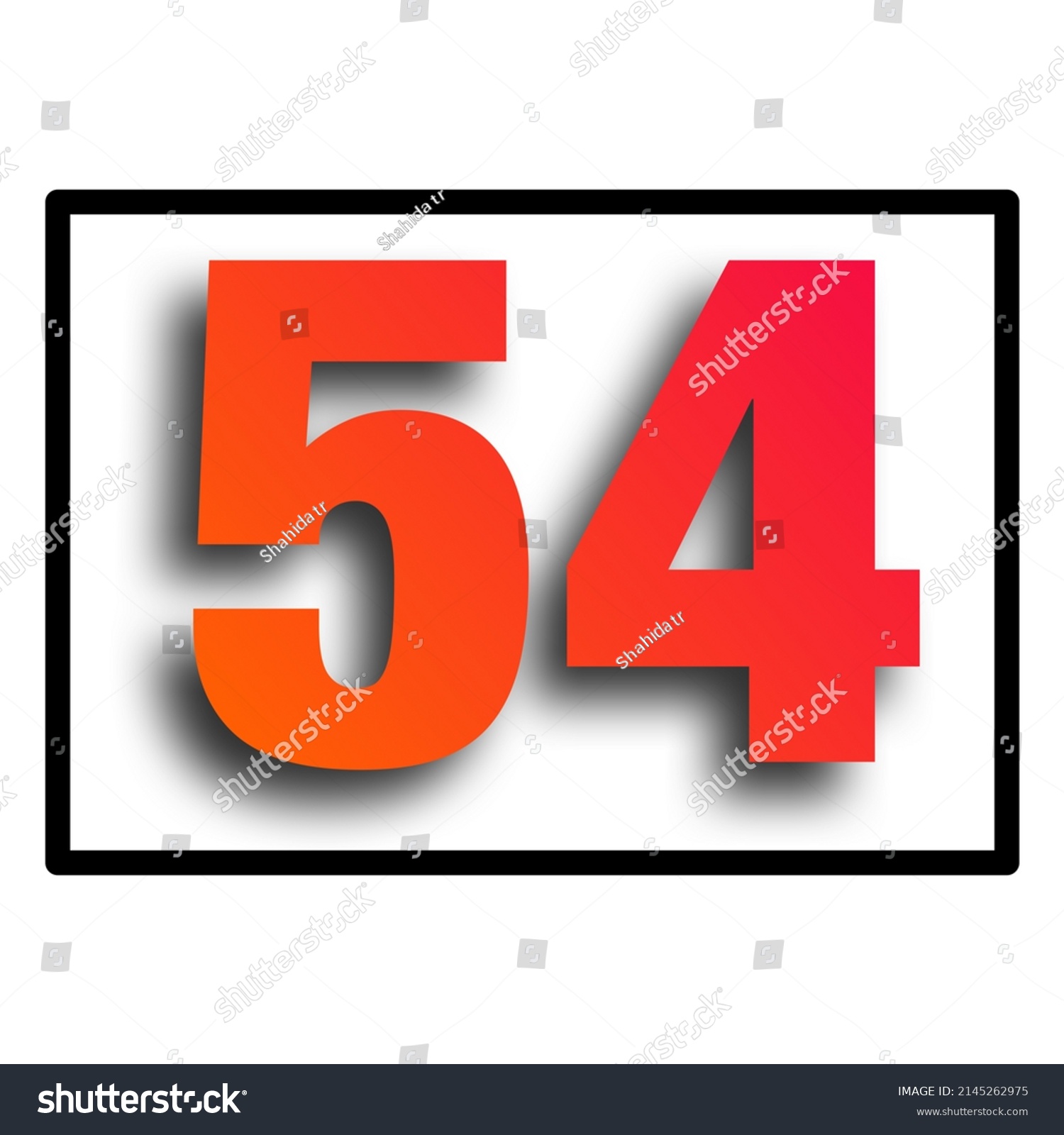 Orange Colour Number Simple Clip Art Stock Illustration 2145262975 