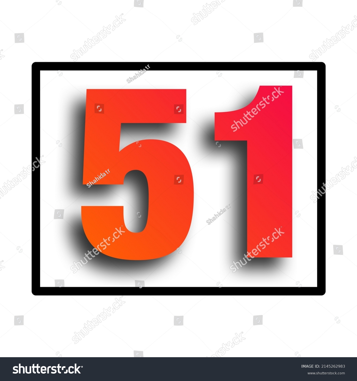 Orange Colour Number Simple Clip Art Stock Illustration 2145262983 ...