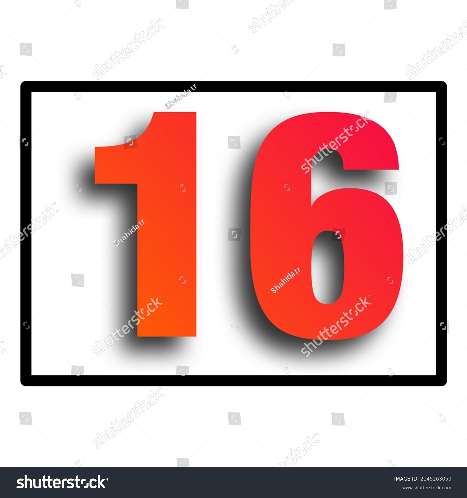 Orange Colour Number Simple Clip Art Stock Illustration 2145263059 ...