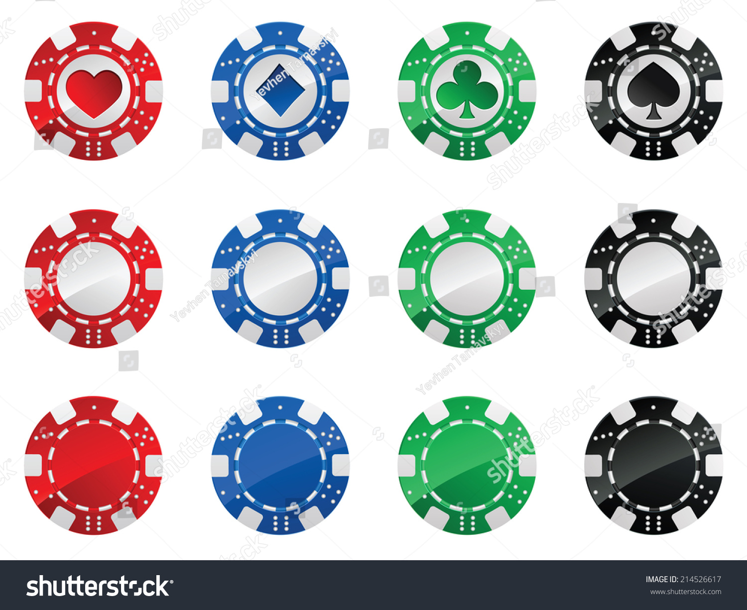 Set Gambling Poker Chips Isolated On Stock Vector (royalty Free 