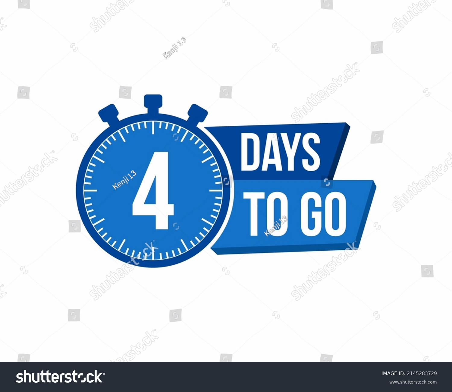 4 Day Go Countdown Timer Clock Stock Vector (royalty Free) 2145283729 