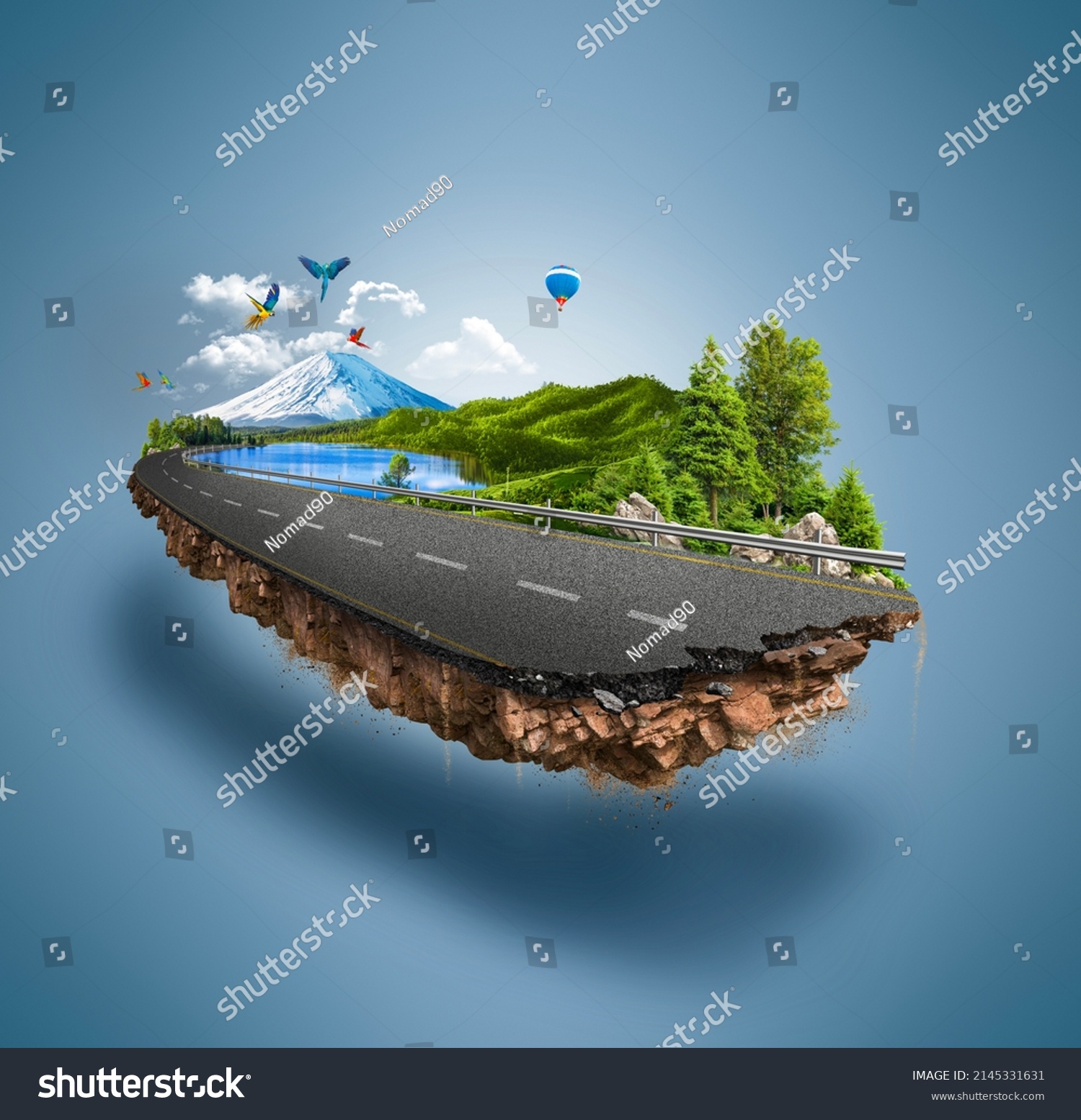 2 709 132 Green Highway Images Stock Photos Vectors Shutterstock   Stock Photo  D Illustration Of Piece Of Green Highway Road Isolated Creative Travel And Tourism Off Road 2145331631 