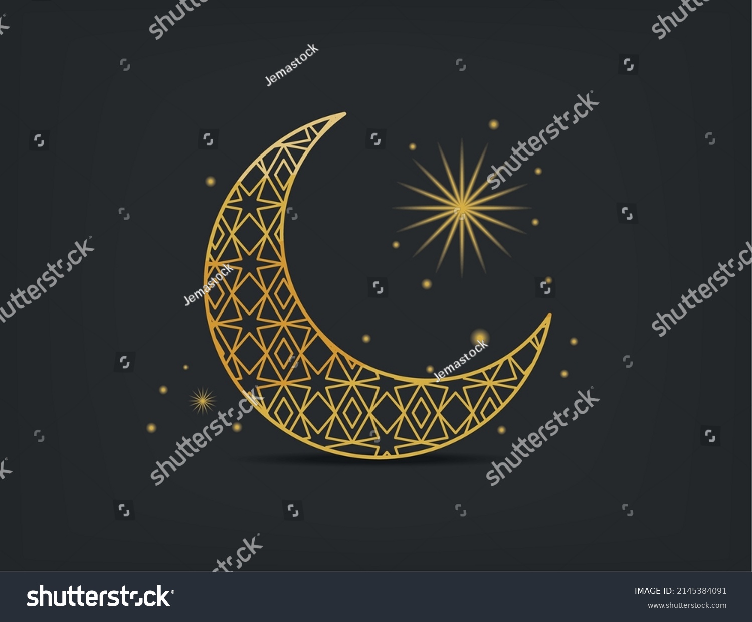 Crescent Moon Star Poster Stock Vector (Royalty Free) 2145384091 ...