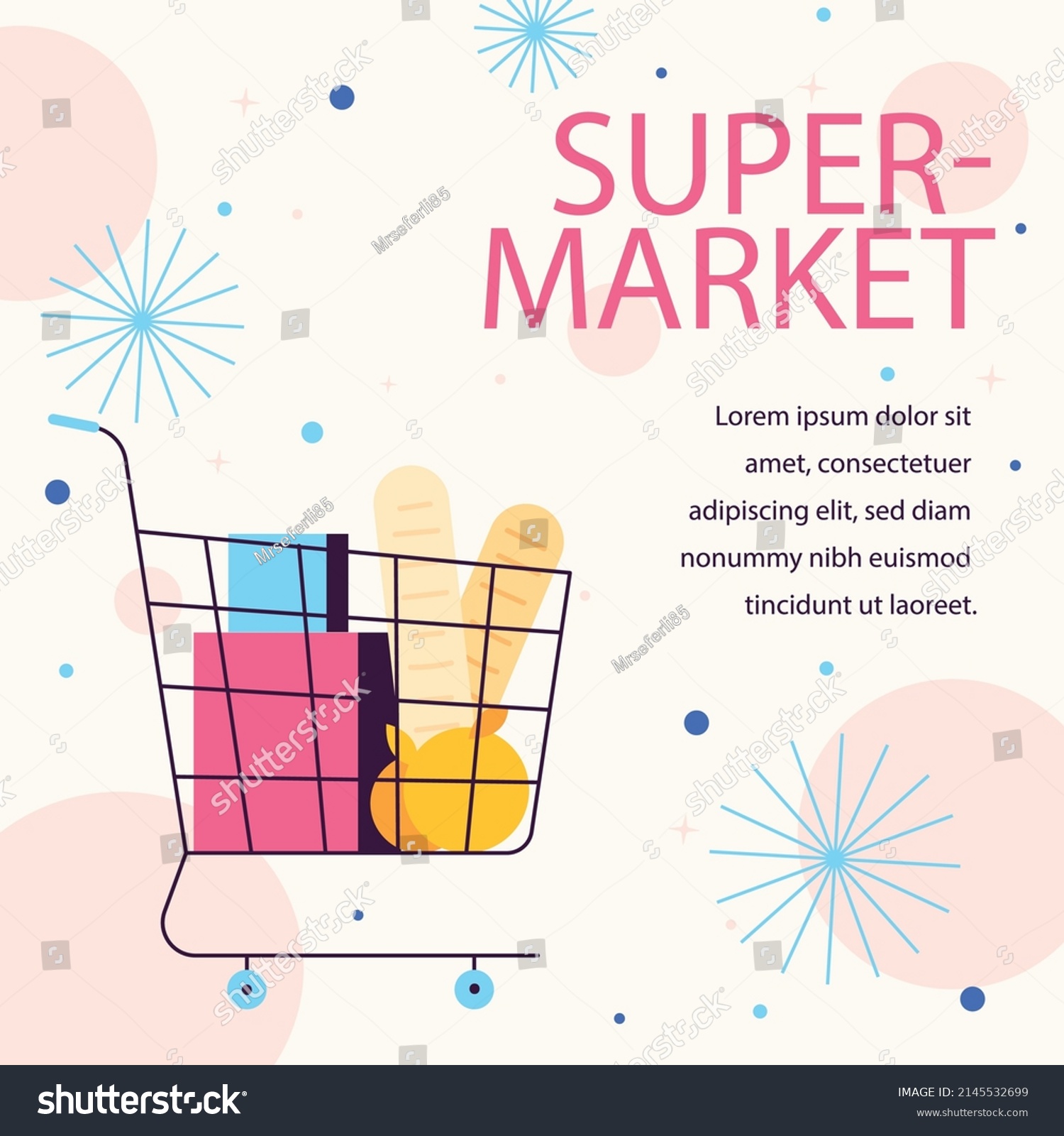 Supermarket Social Media Post Design Stock Vector (Royalty Free ...