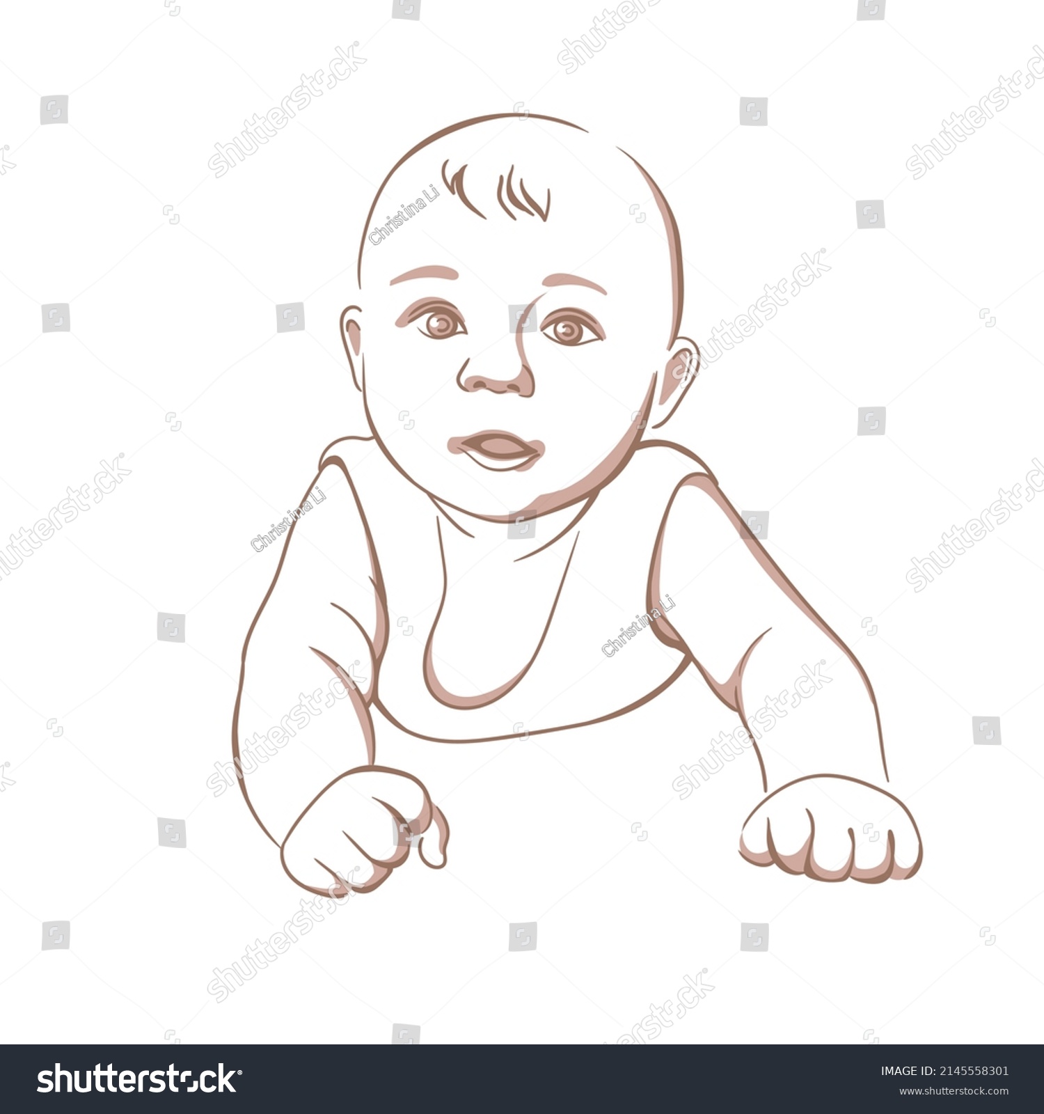 Cute Realistic Baby Child Newborn Vector Stock Vector (Royalty Free ...