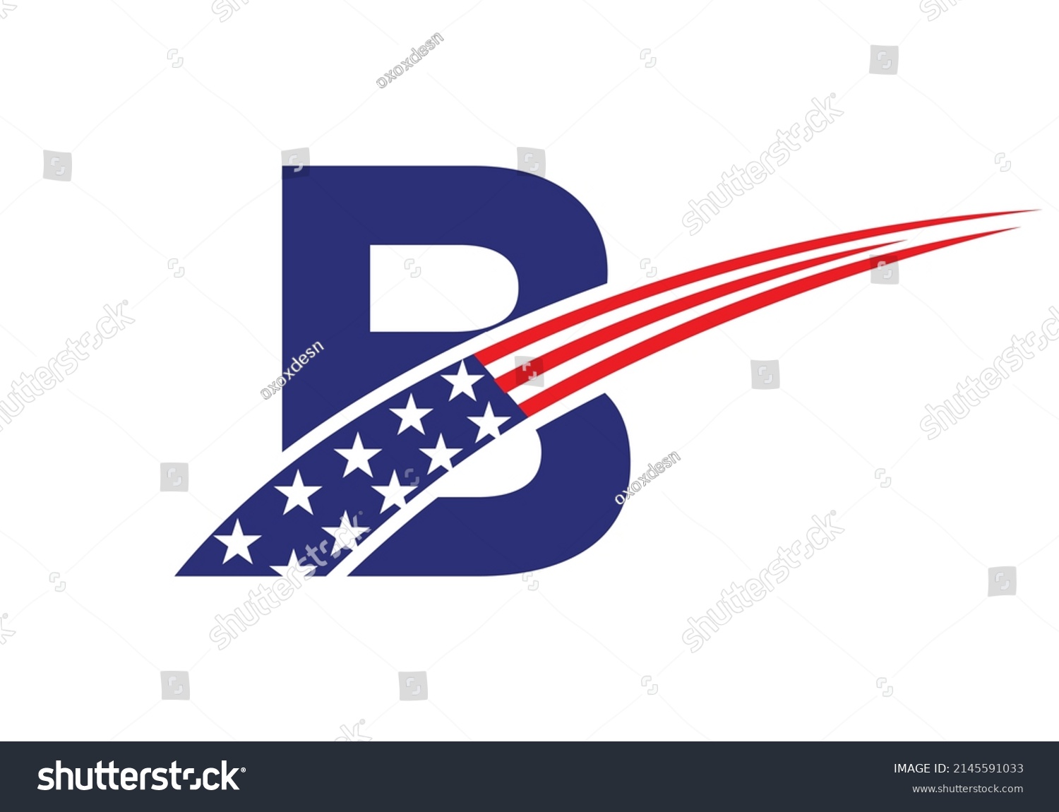 Initial Letter B American Logo Business Stock Vector (Royalty Free ...