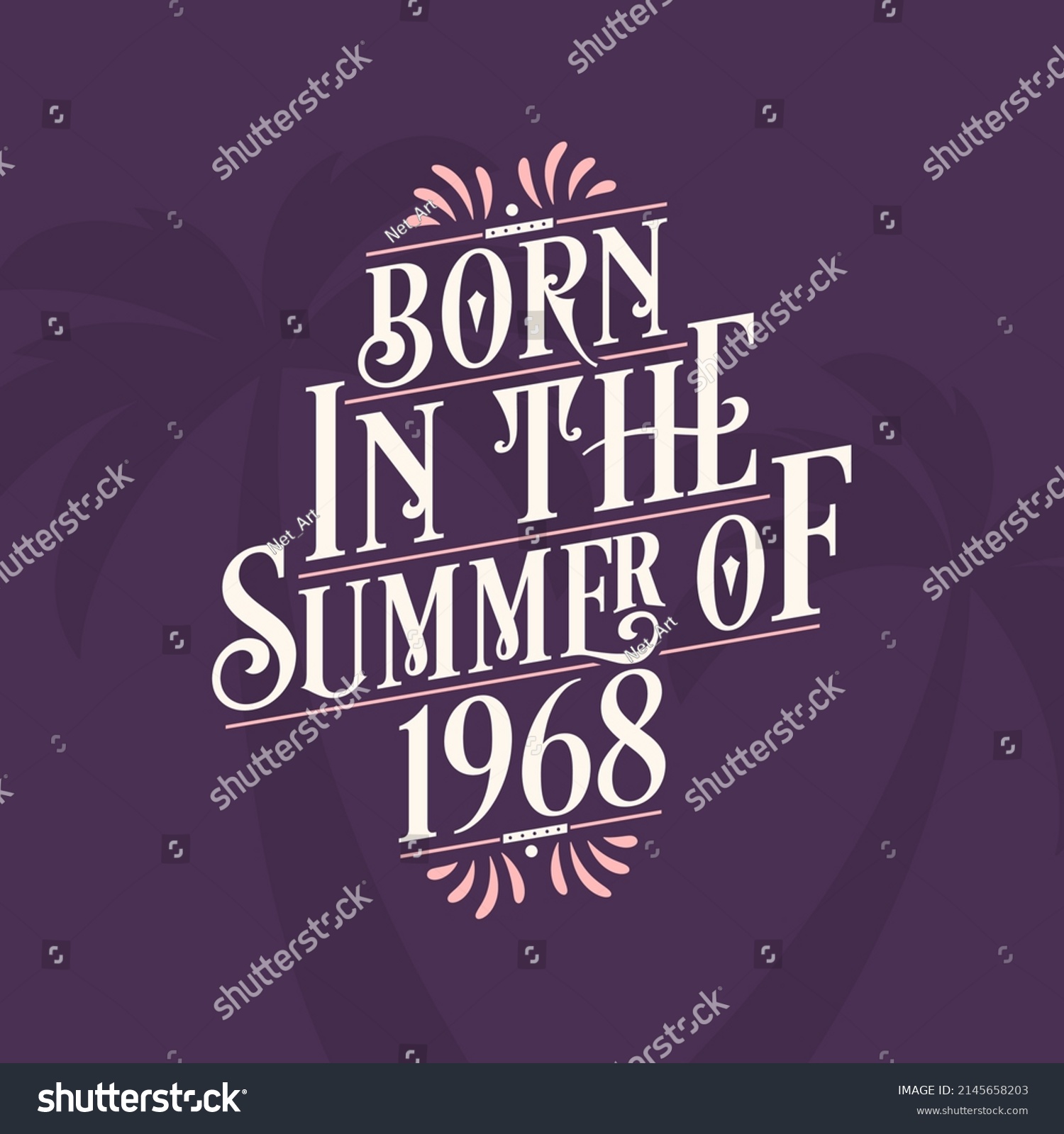 Born Summer 2025 Calligraphic Lettering Birthday Stock Vector (Royalty