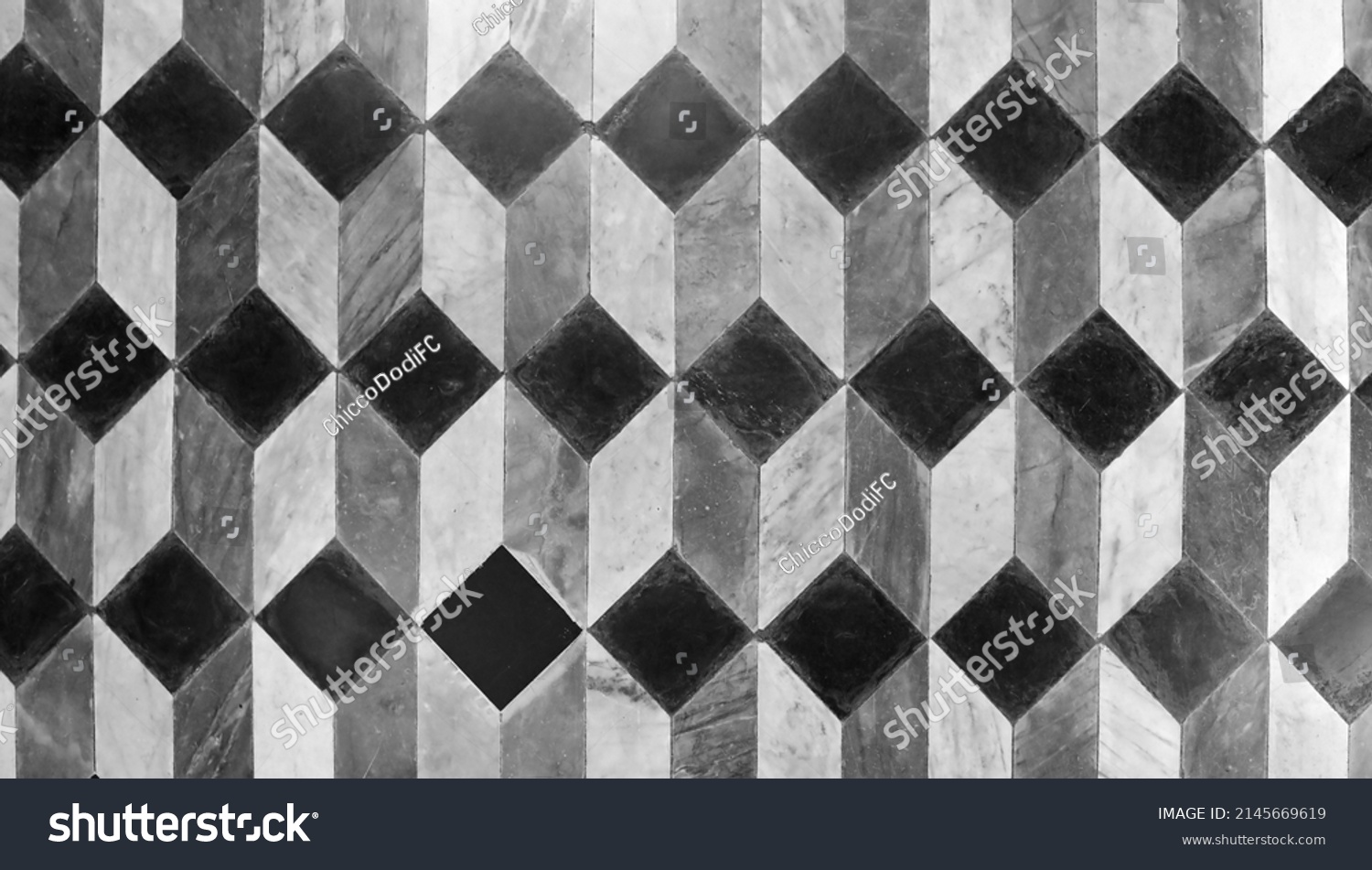 Background 3d Shape Black White Effect Stock Photo 2145669619