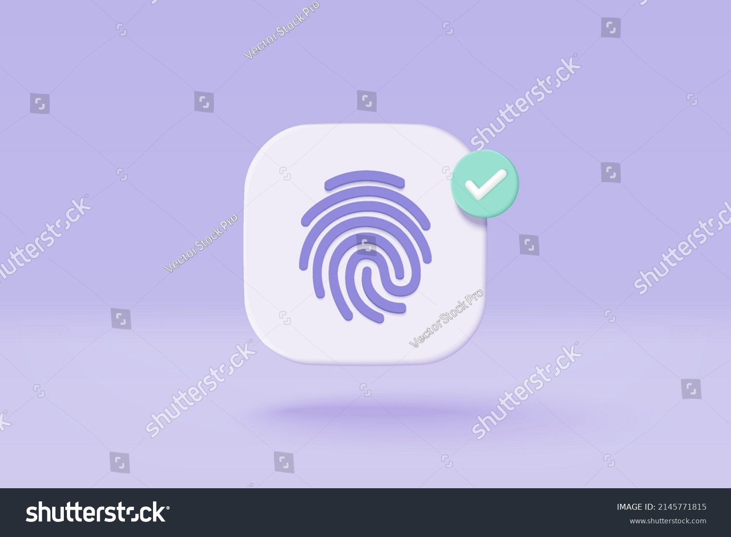 3d Fingerprint Cyber Secure Icon Digital Stock Vector (Royalty Free ...