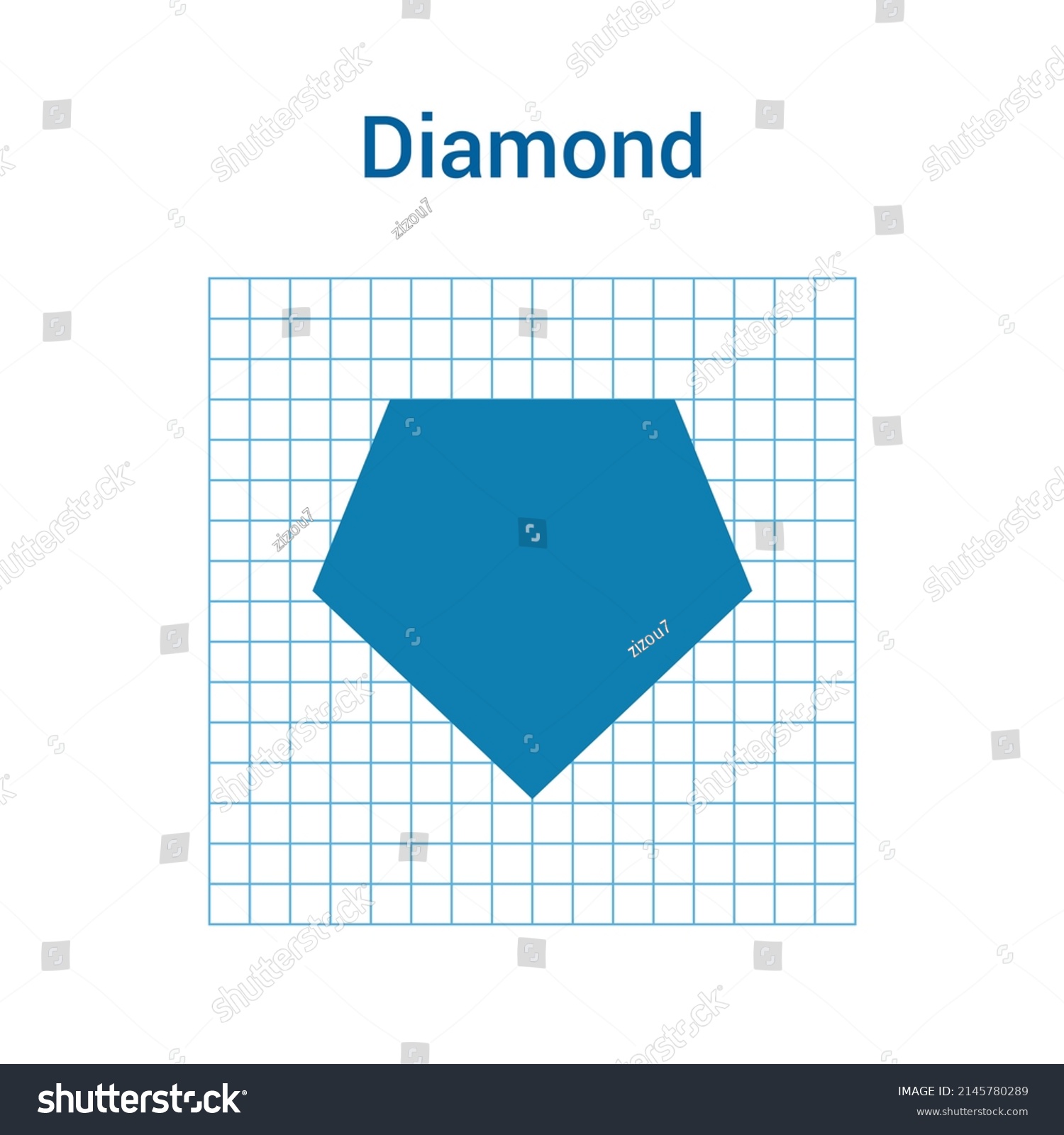 2d Diamond Shape Mathematics Blue Diamond Stock Vector (Royalty Free