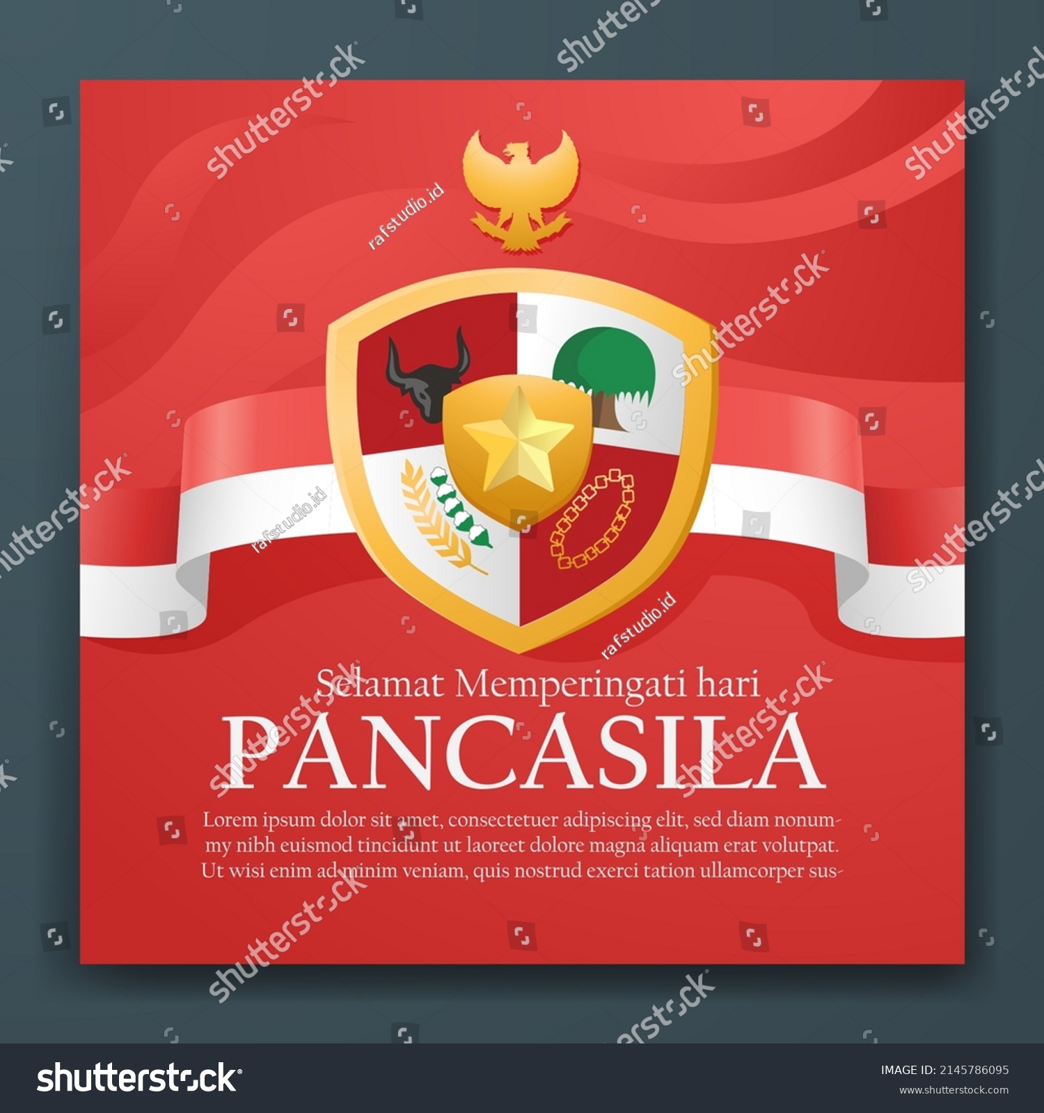 Selamat Hari Pancasila Means Happy Pancasila Stock Vector (Royalty Free ...