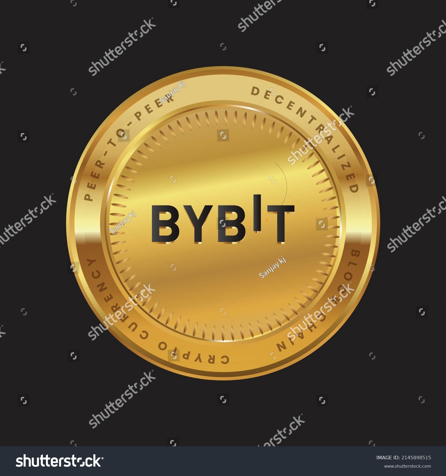 Bybit Cryptocurrency Logo Black Color Concept Stock Vector (Royalty ...