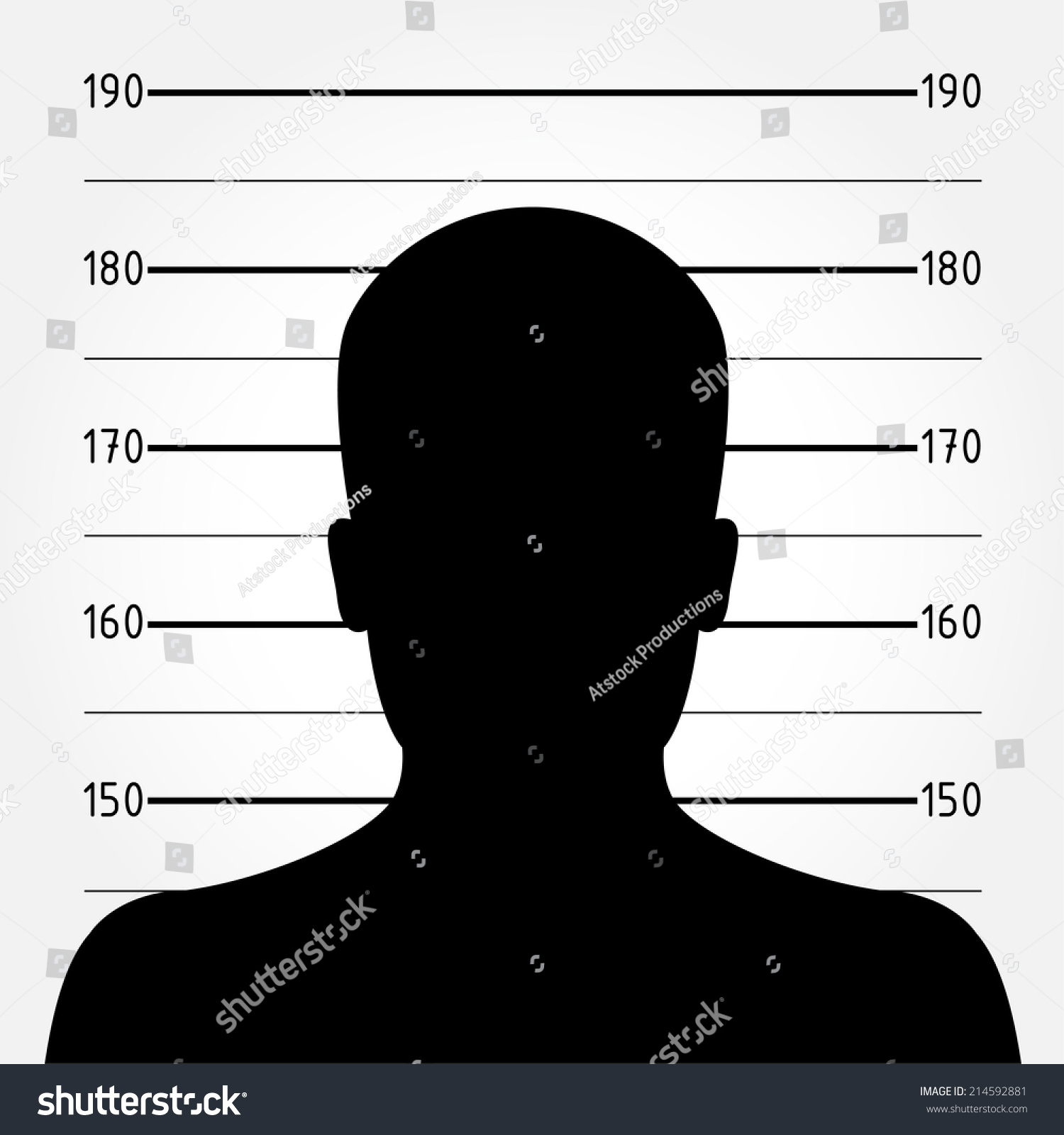 Silhouette Anonymous Man Mugshot Police Lineup Stock Vector (Royalty ...