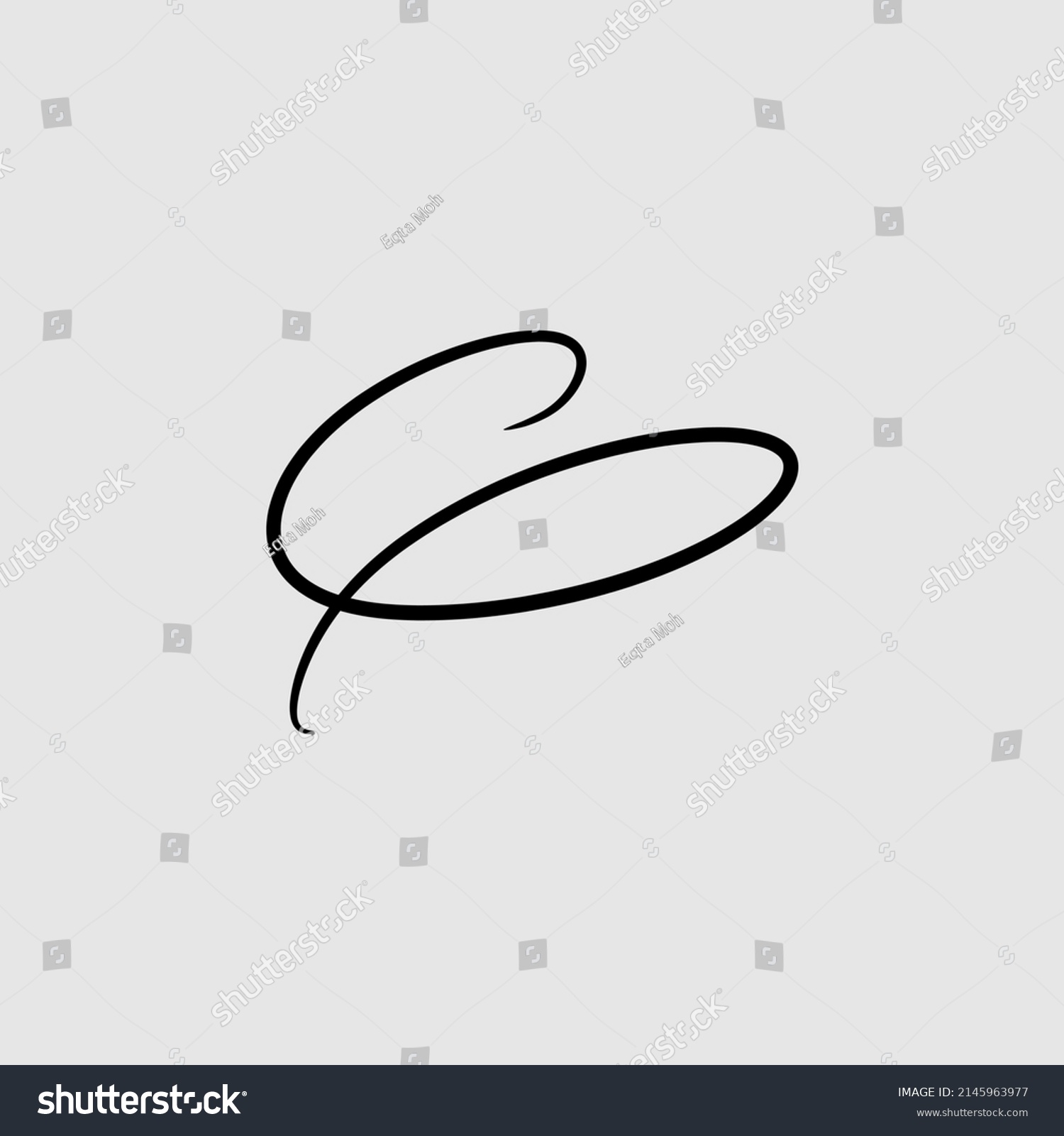Cursive Letters Initial Signature Logo Handwriting เวกเตอร์สต็อก (ปลอด