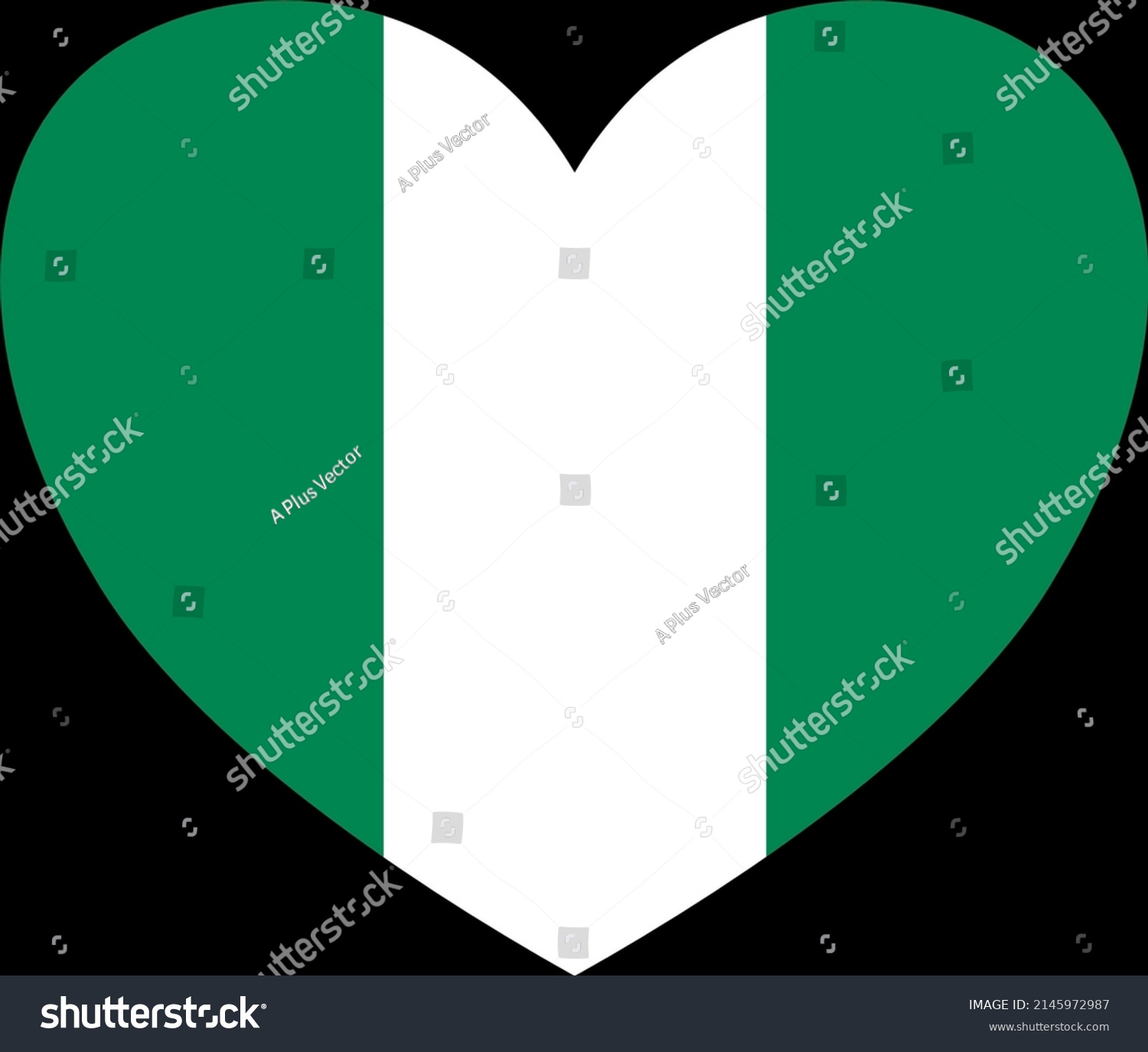 Nigeria Flag Heart Shape Isolated On Stock Vector (Royalty Free ...