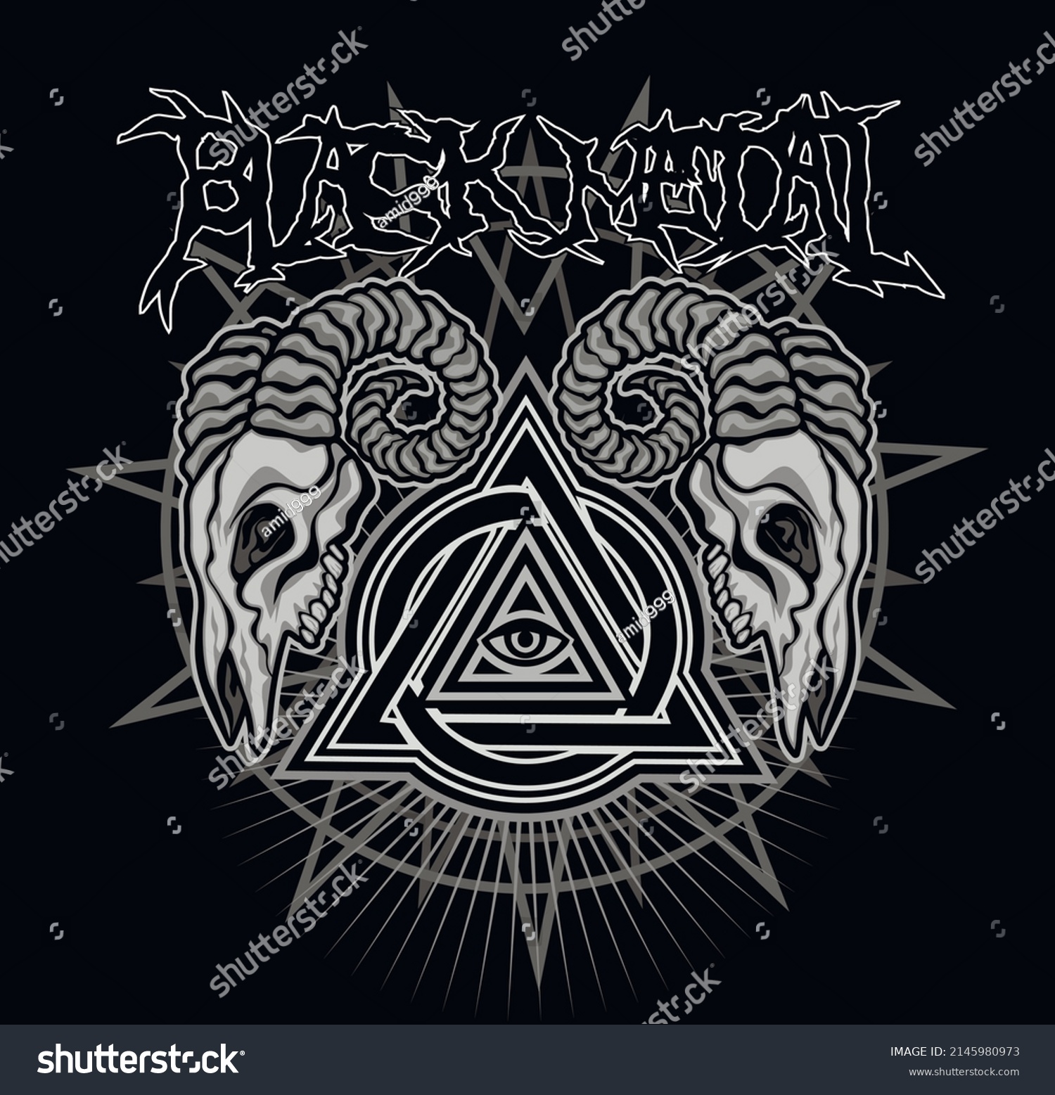 Gothic Sign Aries Skull Grunge Vintage Stock Vector (royalty Free 