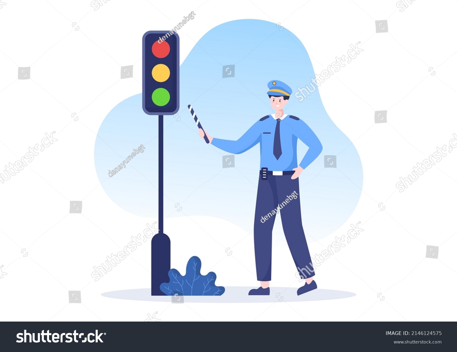 Police Officer Character Vector Illustration Using 库存矢量图（免版税）2146124575 ...