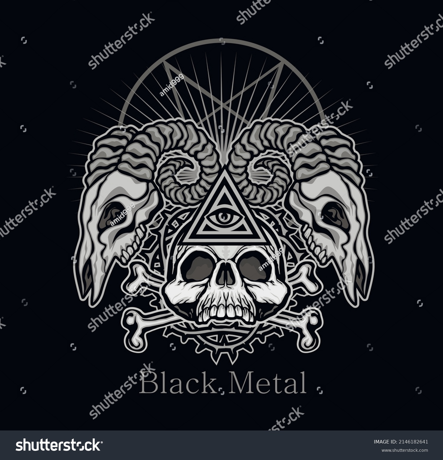 Gothic Sign Aries Skull Grunge Vintage Stock Vector (Royalty Free ...