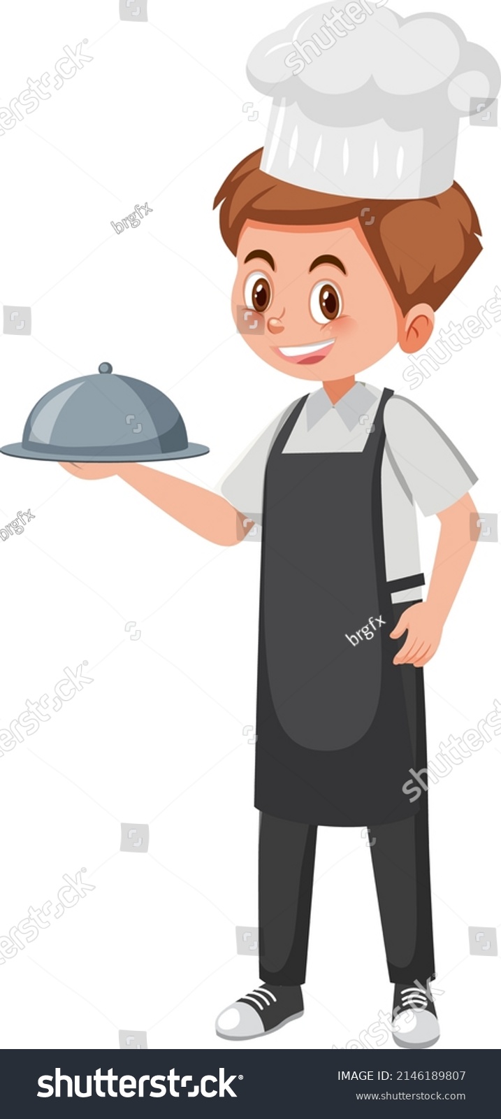 Male Chef Black Apron Illustration Stock Vector (royalty Free 