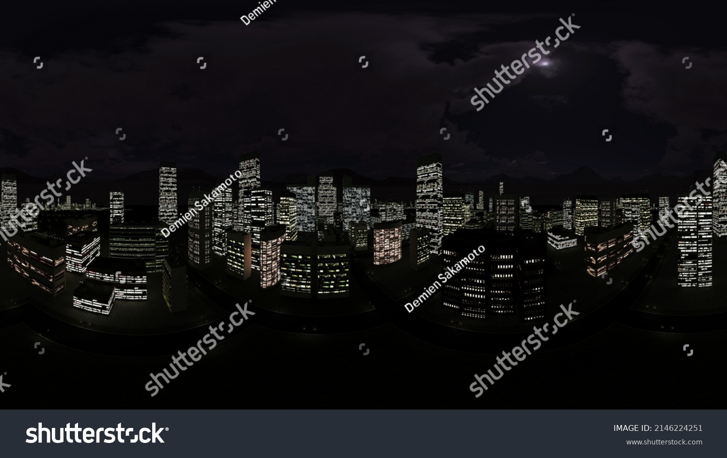 Night City 360 Hdri Environment Map Stock Illustration 2146224251 ...