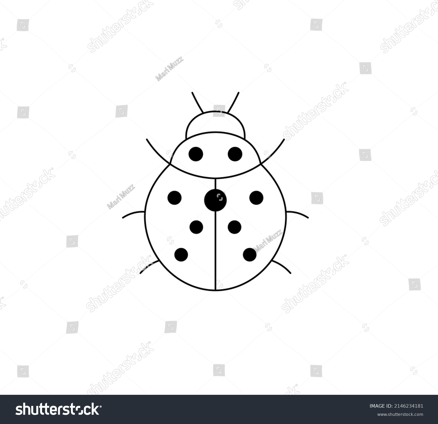 Vector Isolated Small Beetle Black Dots Stock Vector (Royalty Free ...