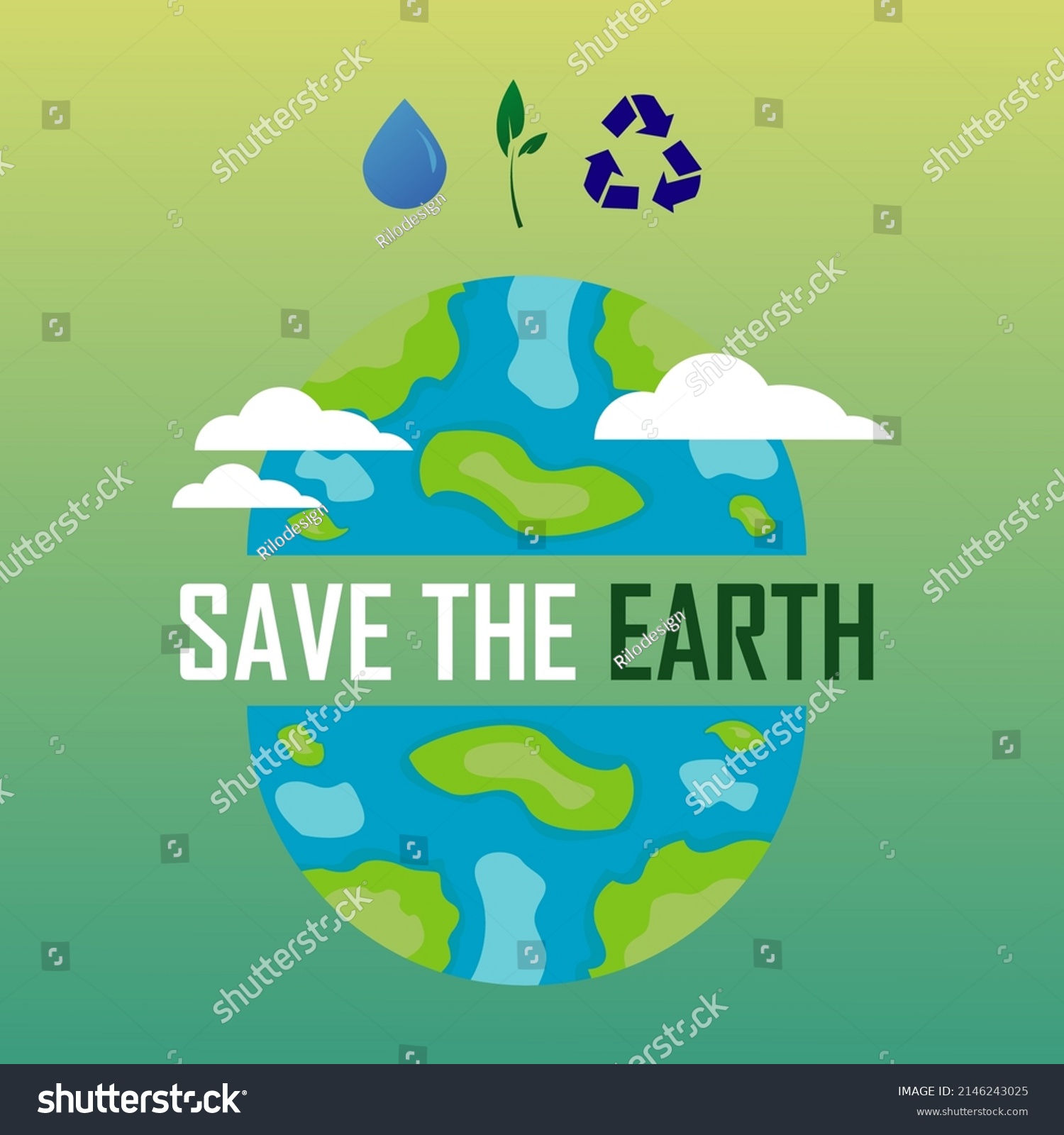 Save Earth Illustrator Design By Protecting Stock Vector (Royalty Free ...