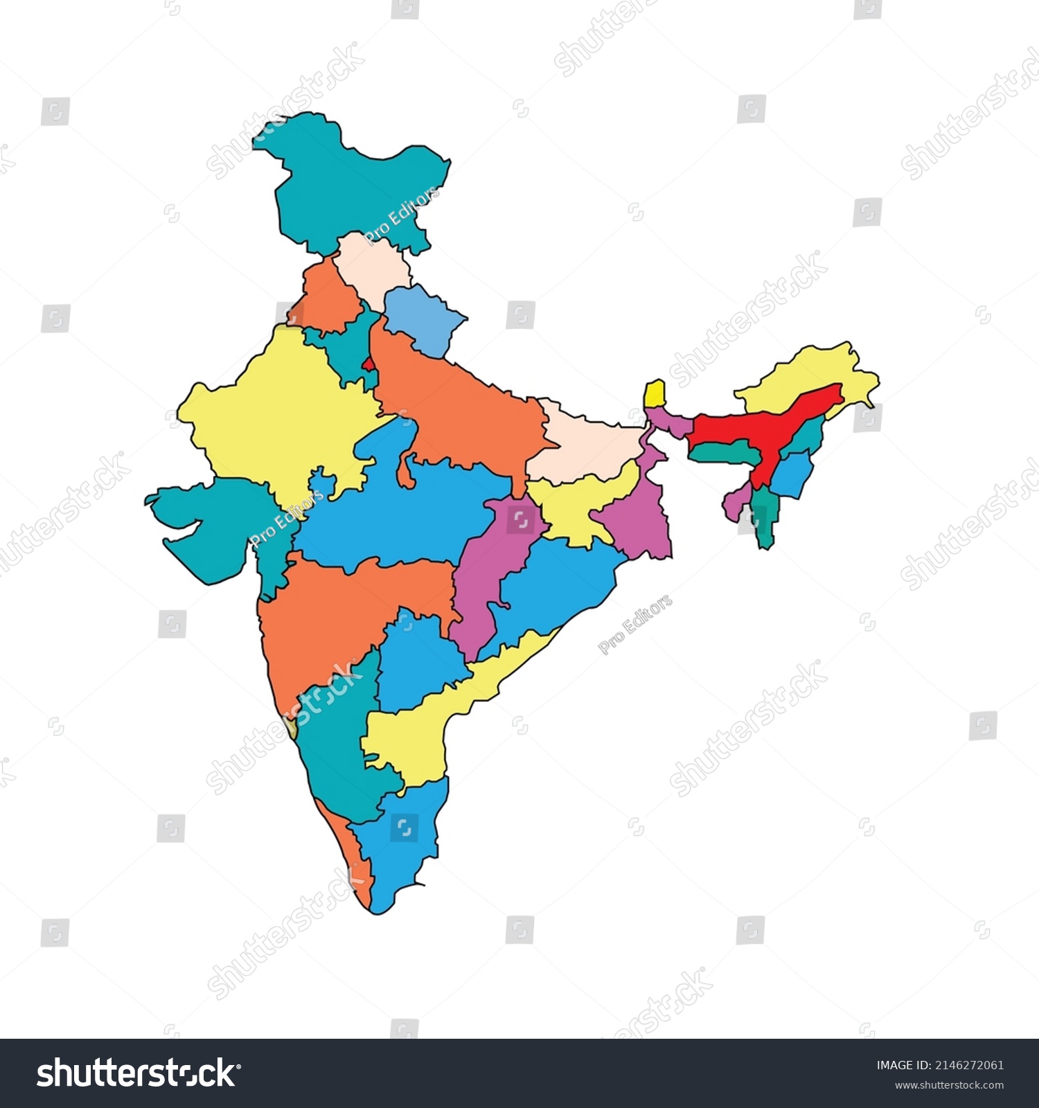 India Map States India Vector Illustration Stock Vector (Royalty Free ...