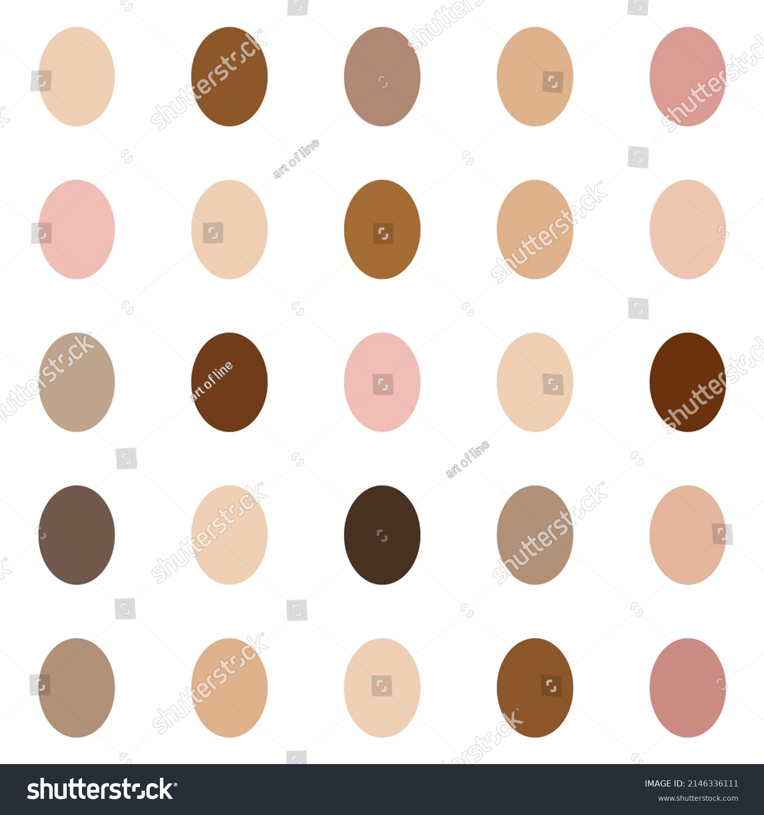 Different Skin Tones Oval Shapes On Stock Illustration 2146336111 ...