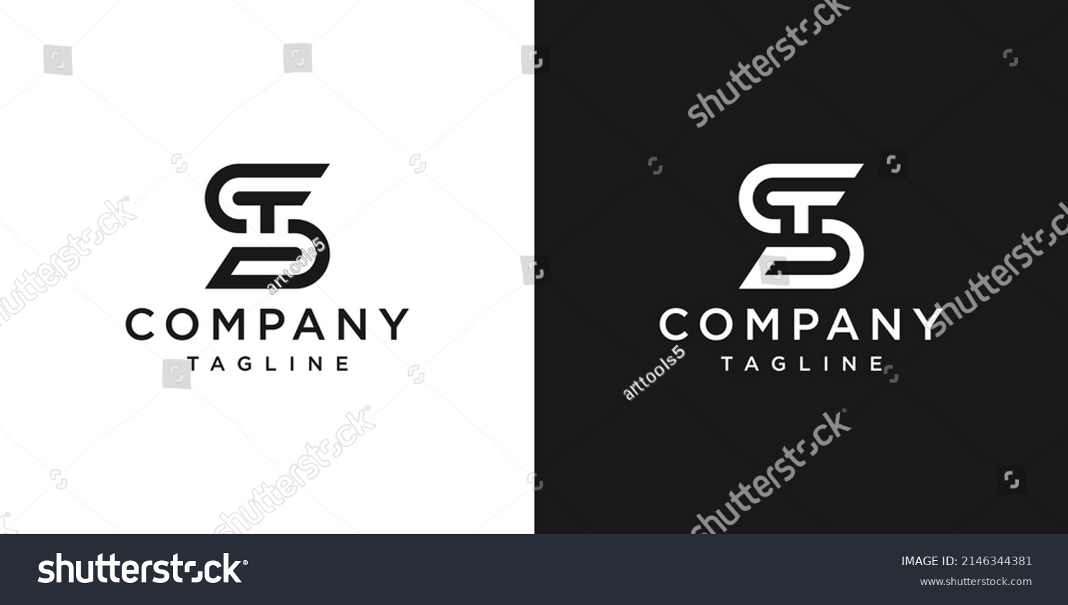 Creative Letter St Monogram Logo Design Stock Vector (Royalty Free ...