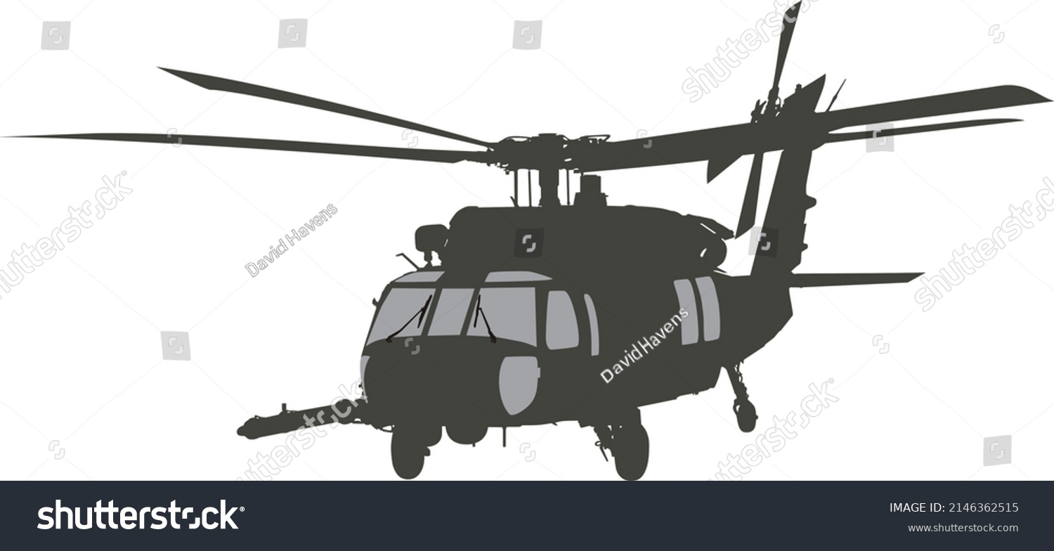 Blackhawk Helicopter Silhouette Clipart Background Stock Illustration 