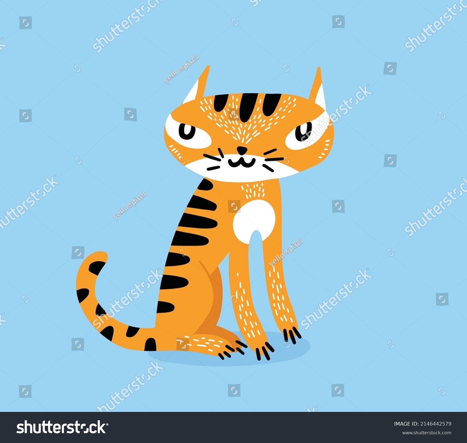 Cute Cat Vector Illustration Isolated On Stock Vector Royalty Free Shutterstock