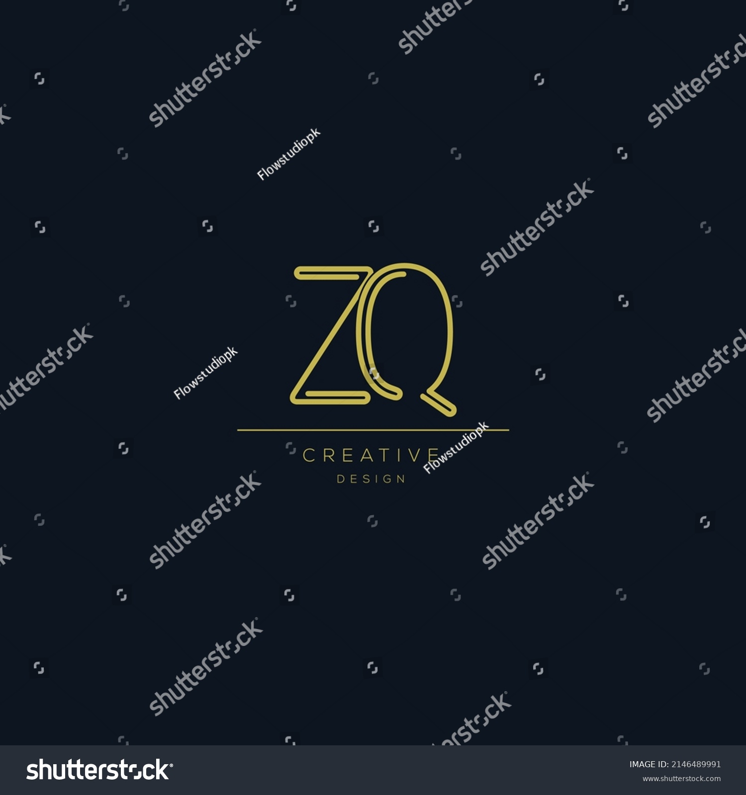 Abstract Monogram Logo Icon Letter Zq Stock Vector Royalty Free