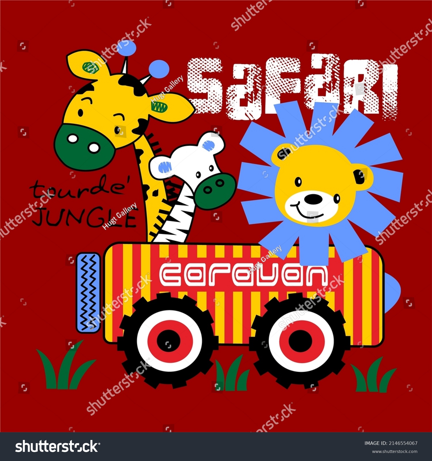 Safari Caravan Cartoon Vector Design Stock Vector (Royalty Free ...