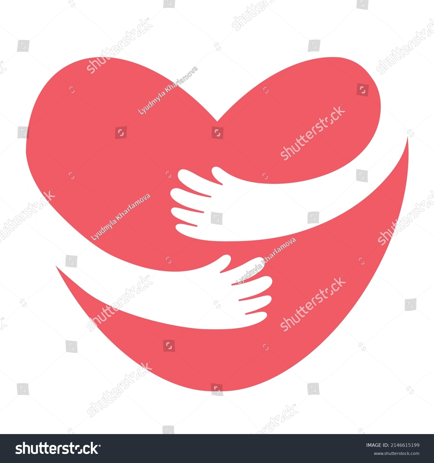 Heart Hug Logo Isolated On White Stock Vector Royalty Free 2146615199