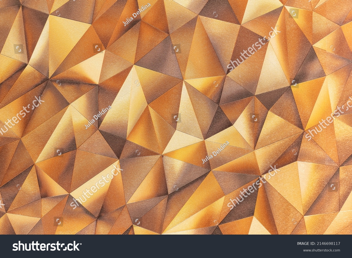 Amber Polygon Background Abstract Crystal Background Stock Illustration