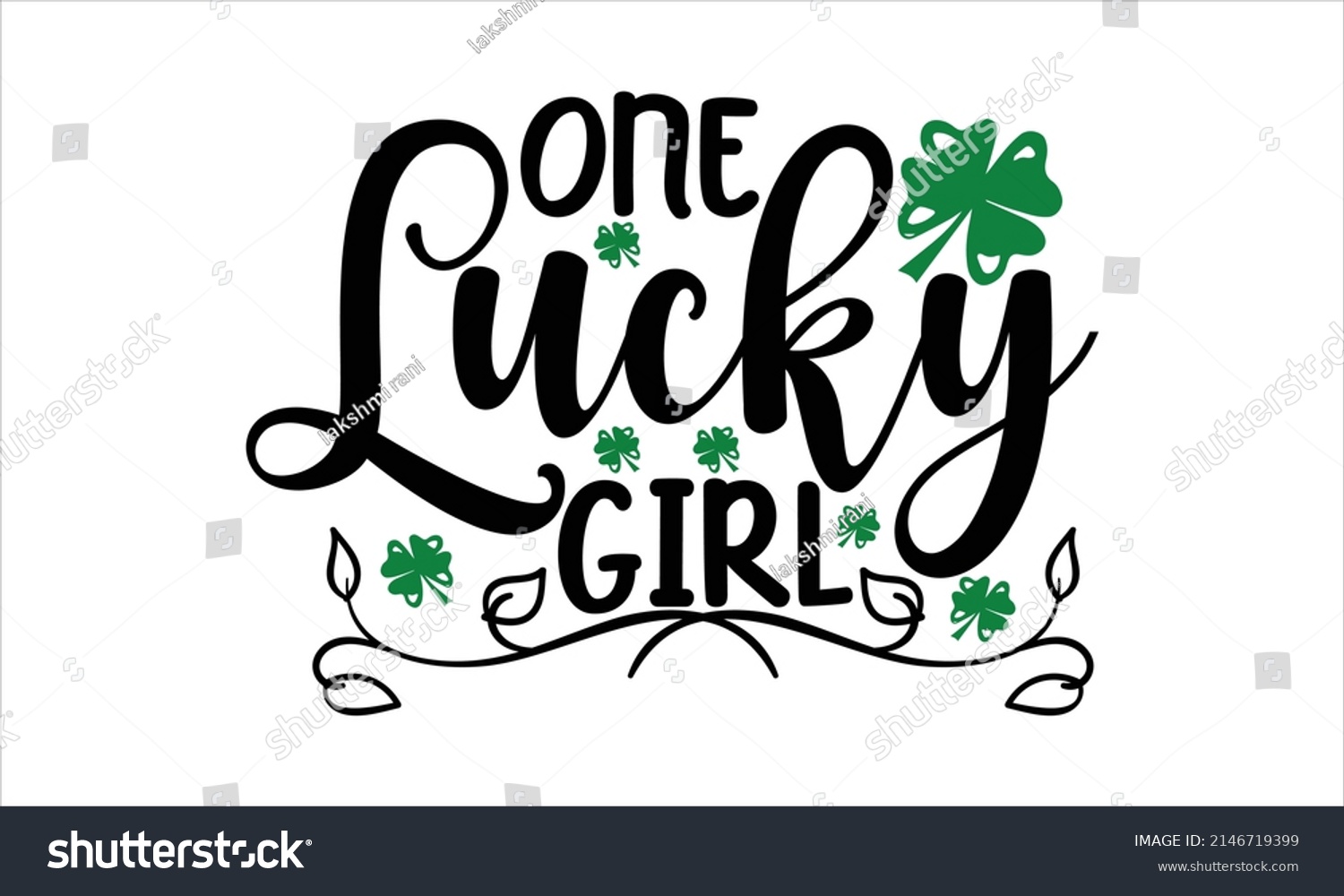 one-lucky-girl-printable-vector-illustration-stock-vector-royalty-free