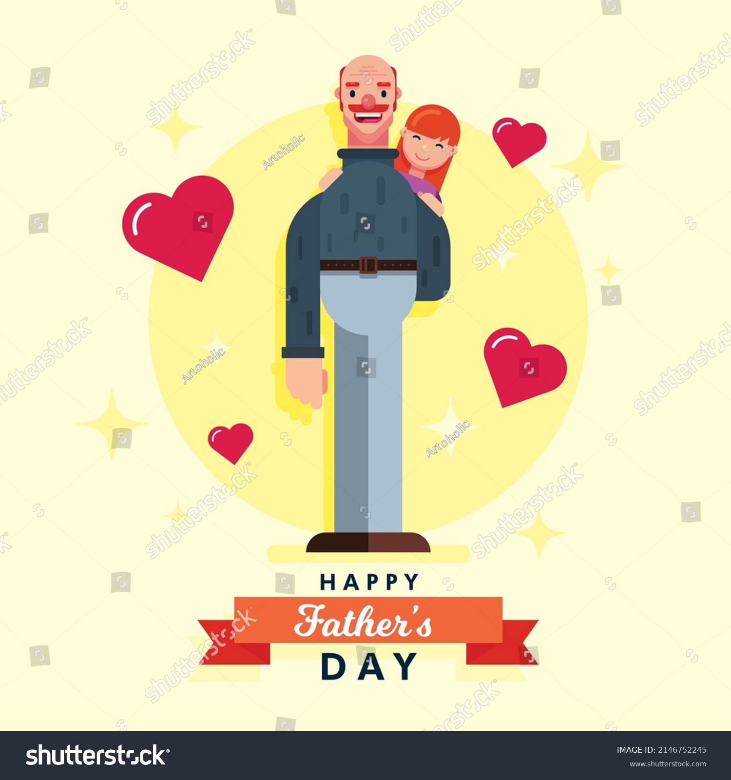 Happy Fathers Day June Background Banner Stock Vector (Royalty Free