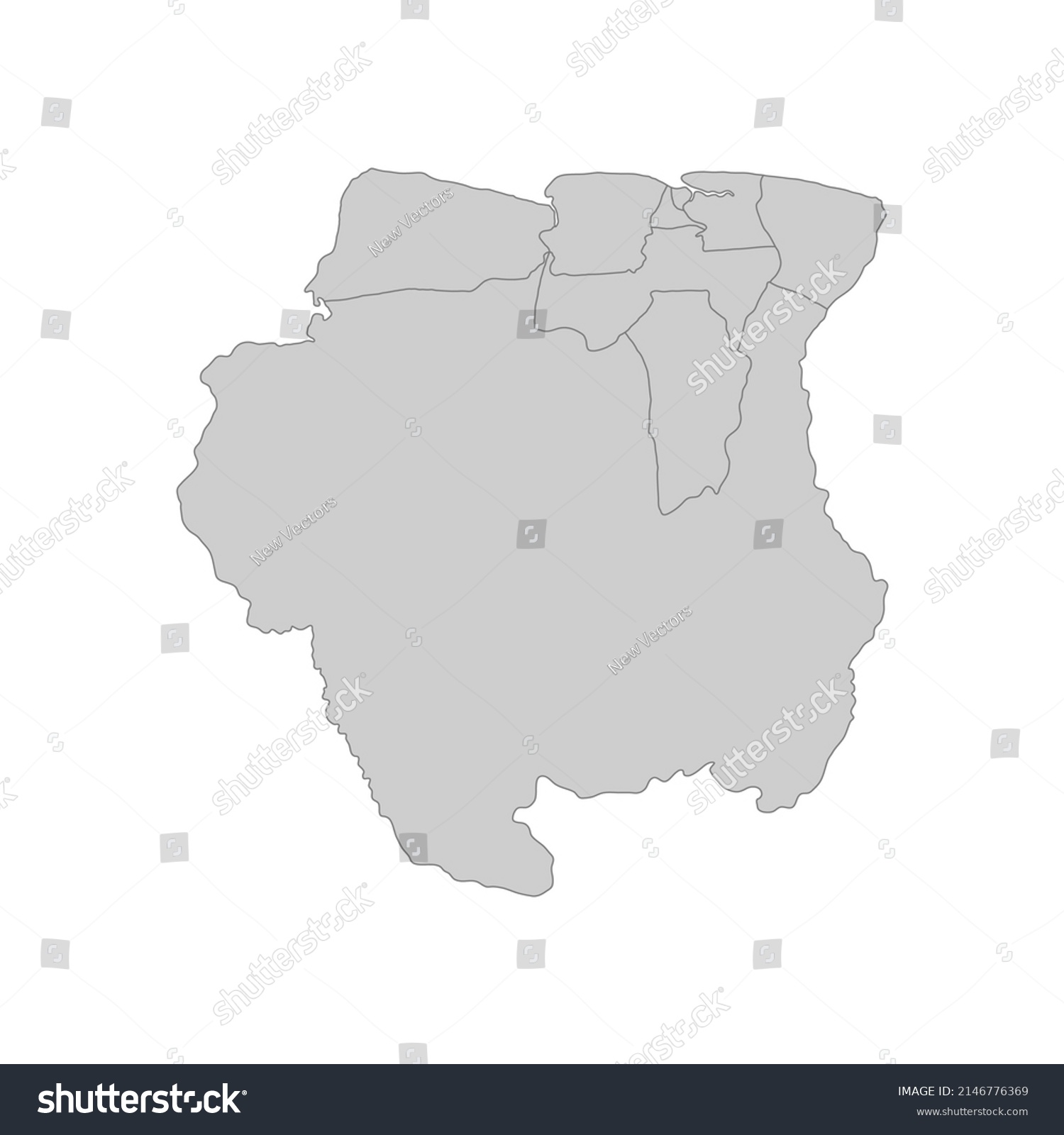 Outline Political Map Suriname High Detailed Stock Vector Royalty Free   Stock Vector Outline Political Map Of The Suriname High Detailed Vector Illustration 2146776369 