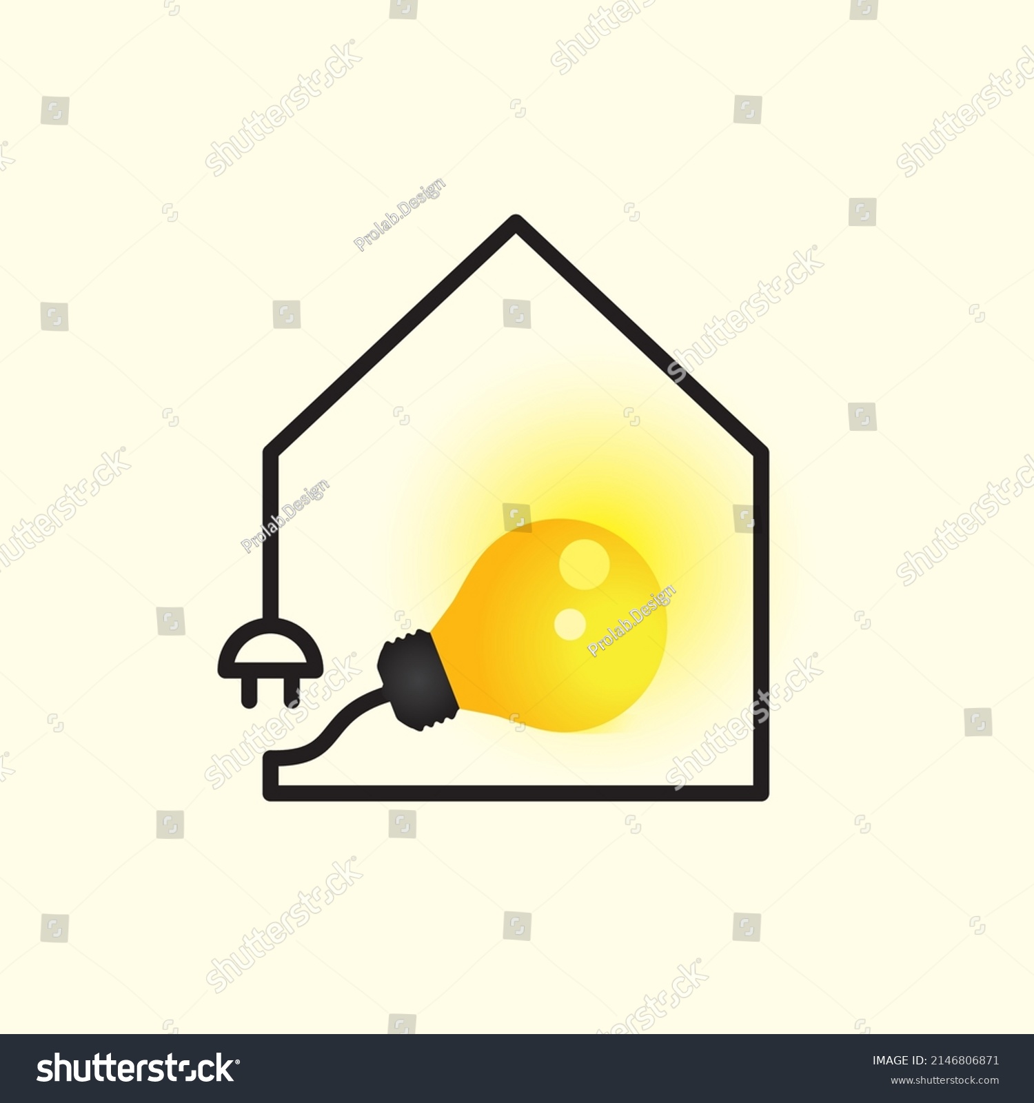 Illuminated Light Bulb House Vector Art Stock Vector (Royalty Free ...