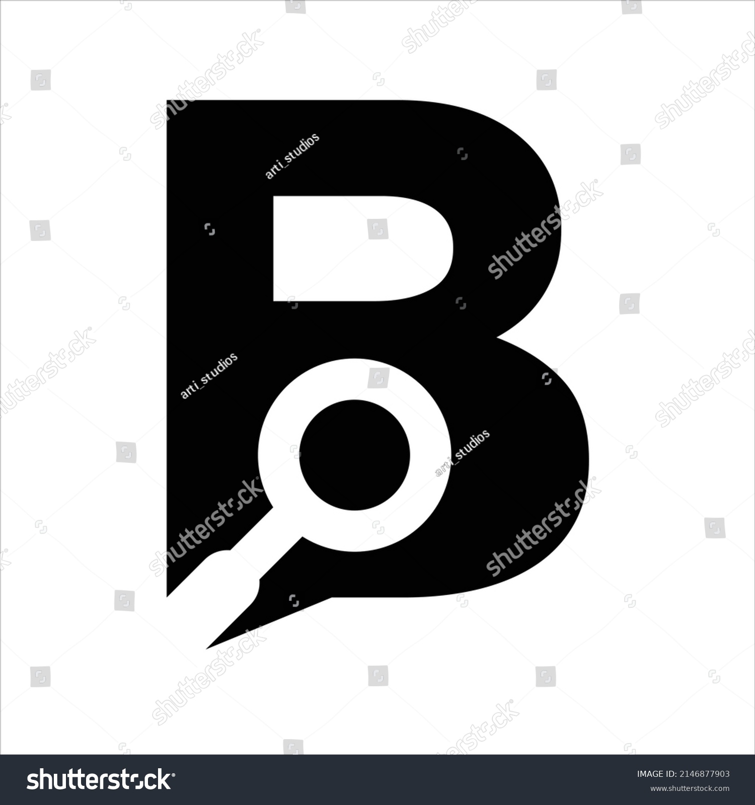 Creative Logo Letter B Negative Space Stock Vector (Royalty Free ...