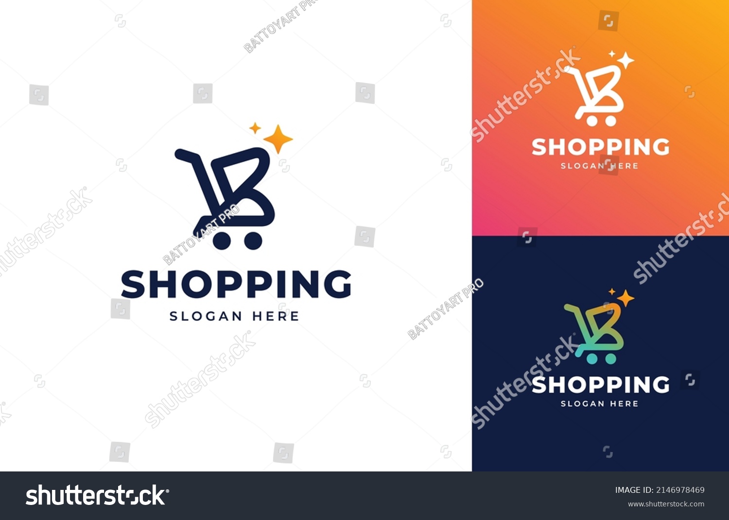 Creative Letter B Cart Shopping Vector Stock Vector (Royalty Free ...