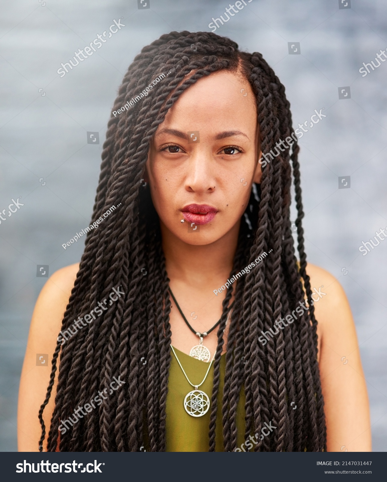 Long Beautiful Braids Portrait Attractive Young Stock Photo 2147031447 ...