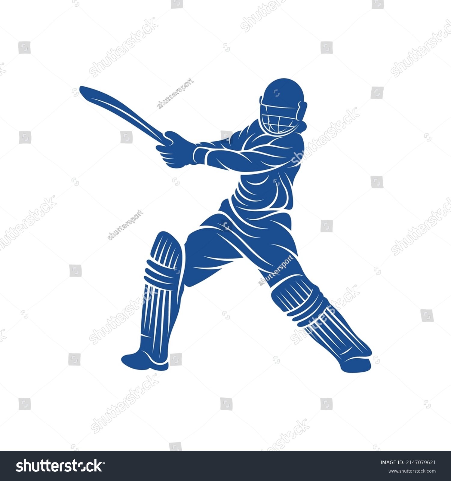 Cricket Player Logo Design Vector Icon Stock Vector (Royalty Free ...